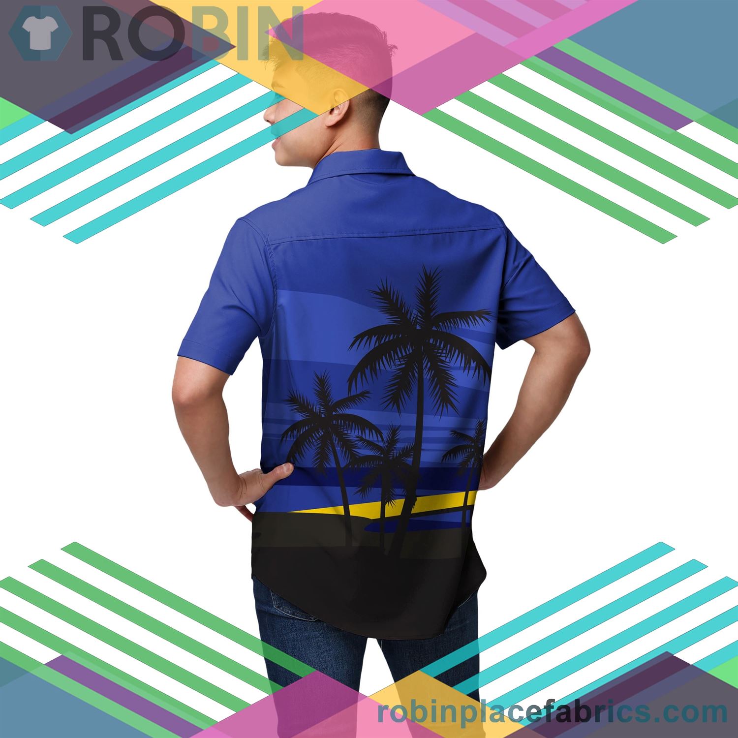 Los Angeles Rams Sunset Up Hawaiian Shirt