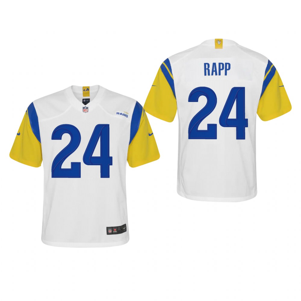 Los Angeles Rams Taylor Rapp White Jersey Alternate Game - Youth