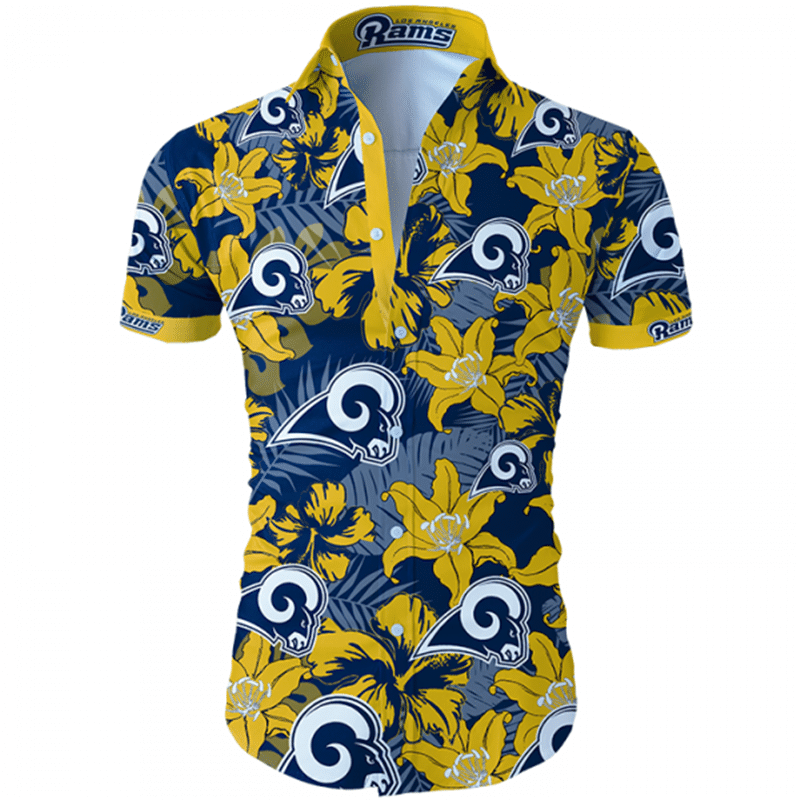 Los Angeles Rams Tropical Flower Hawaiian Shirt