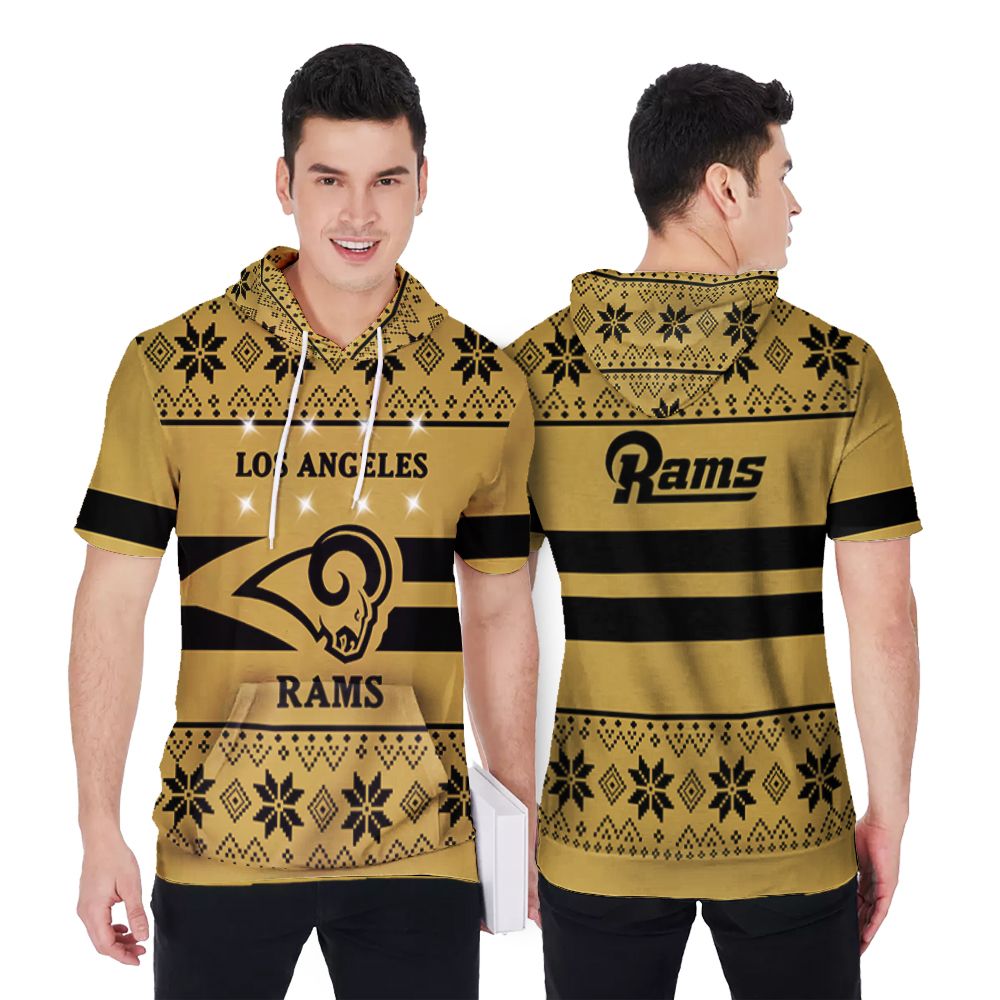 Los Angeles Rams Twinkle Christmas Style 3D Printed Gift For Los Angeles Rams Fan Short Sleeve Hoodie
