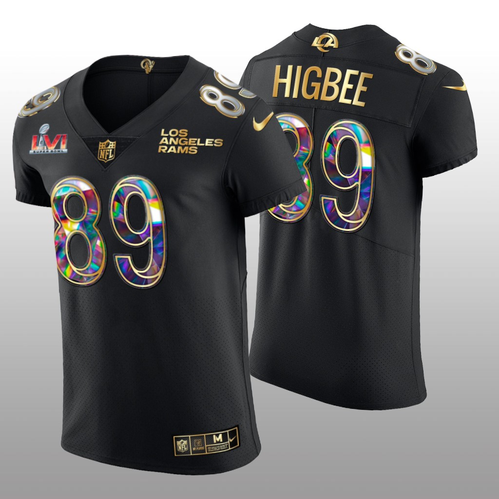 Los Angeles Rams Tyler Higbee Black Diamond Jersey Super Bowl LVI Champions
