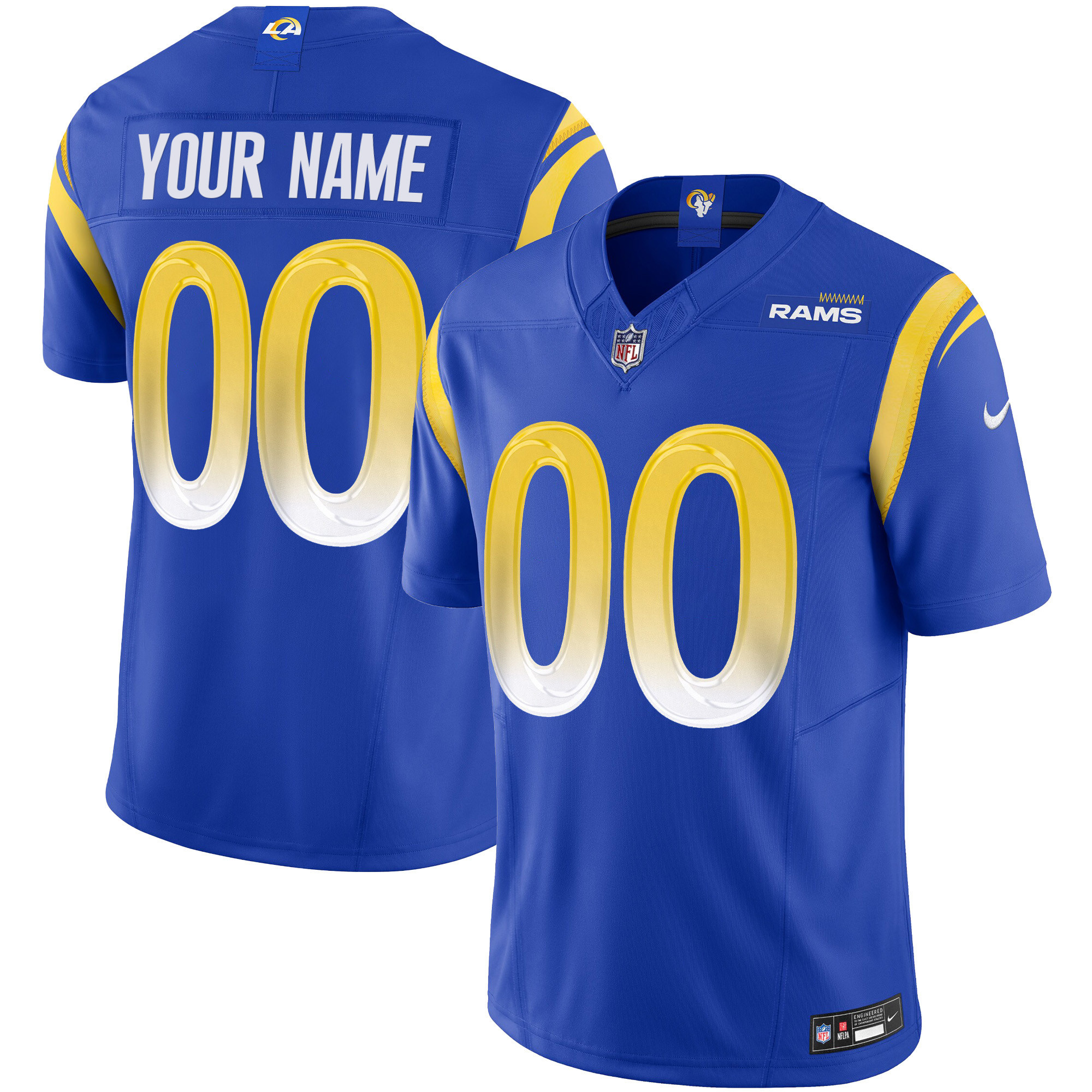 Los Angeles Rams Vapor Limited Custom Royal Jersey - All Stitched 