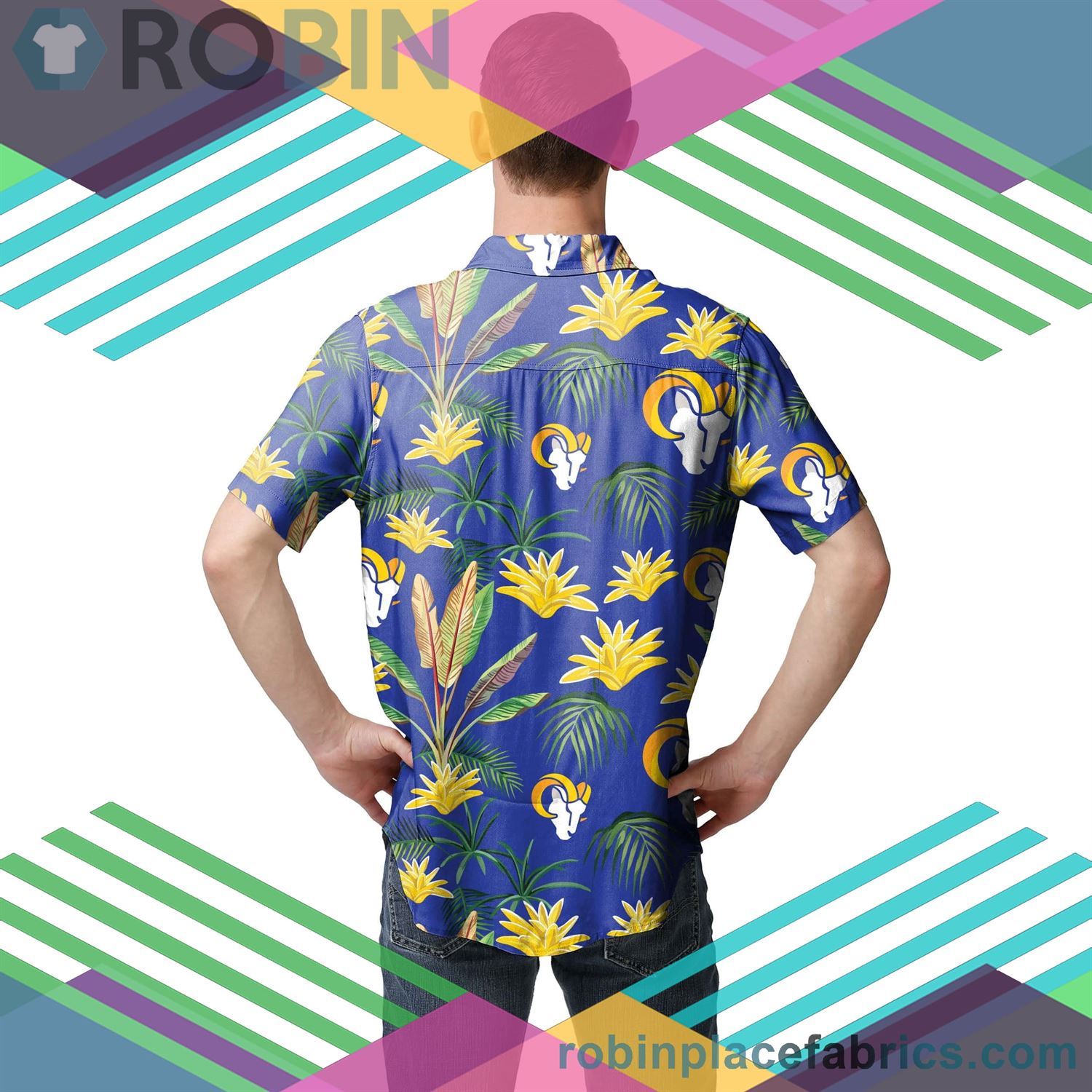 Los Angeles Rams Victory Vacay Up Hawaiian Shirt