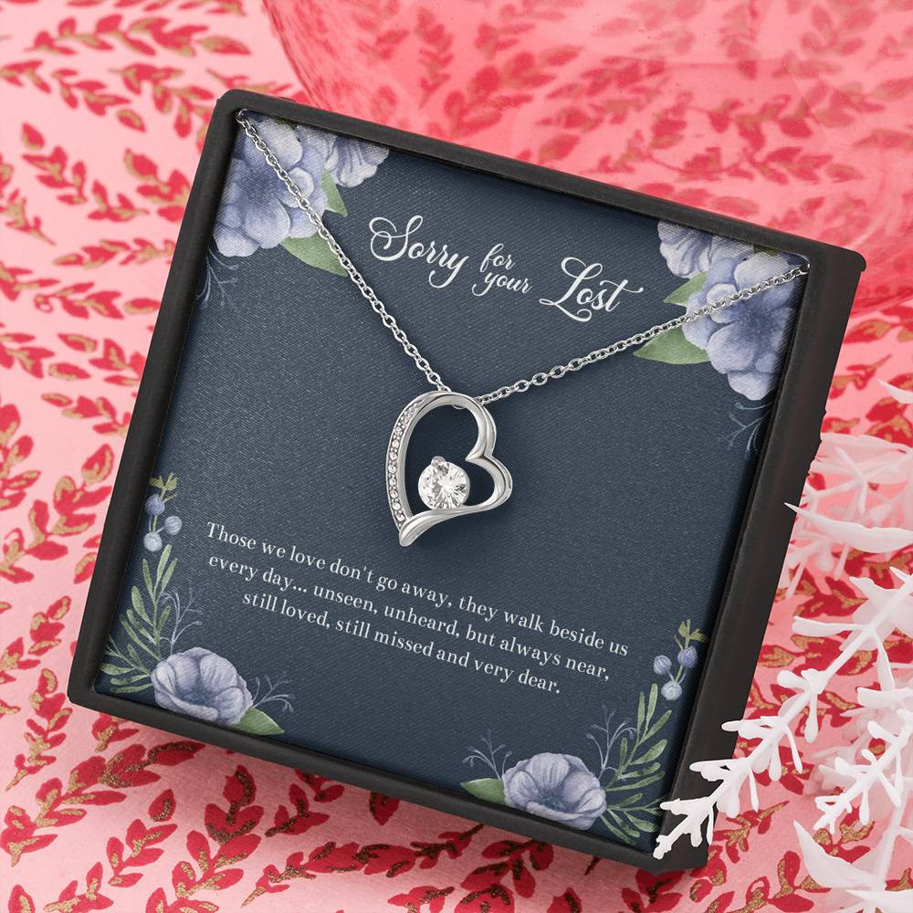 Loss of Loved One Gifts, Still Loved, Sympathy Forever Love Heart Necklace For Loss of Loved One, Memorial Sorry For Your Loss Present