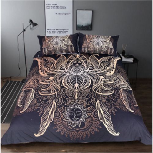 Lotus Bohemian With Print Duvet Cover Bedding Set