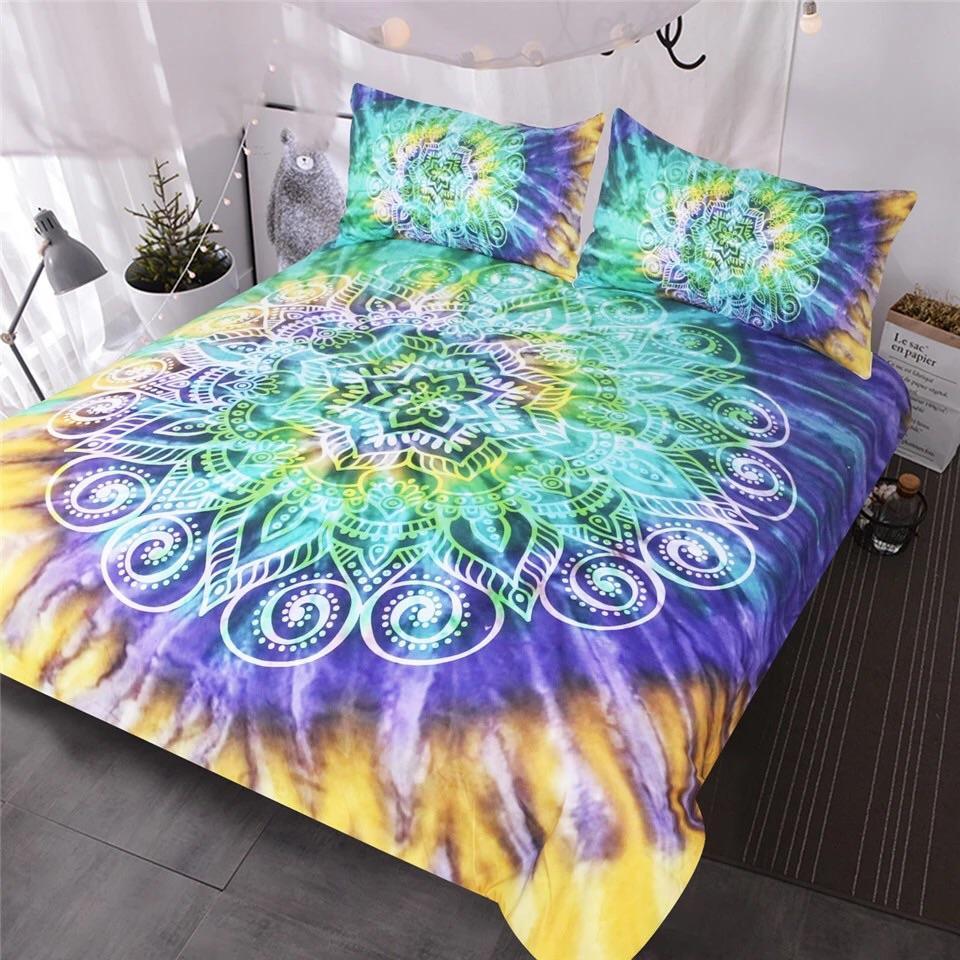 Lotus Flower Tie Dye Mandala 3D Customized Duvet Cover Bedding Set