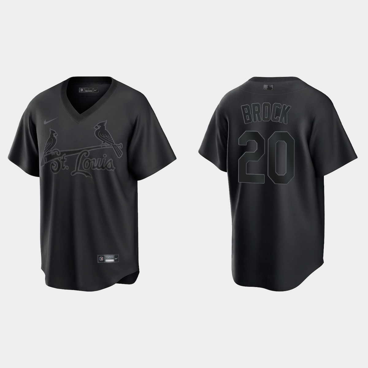 Lou Brock St. Louis Cardinals Pitch Black Fashion Jersey - Black