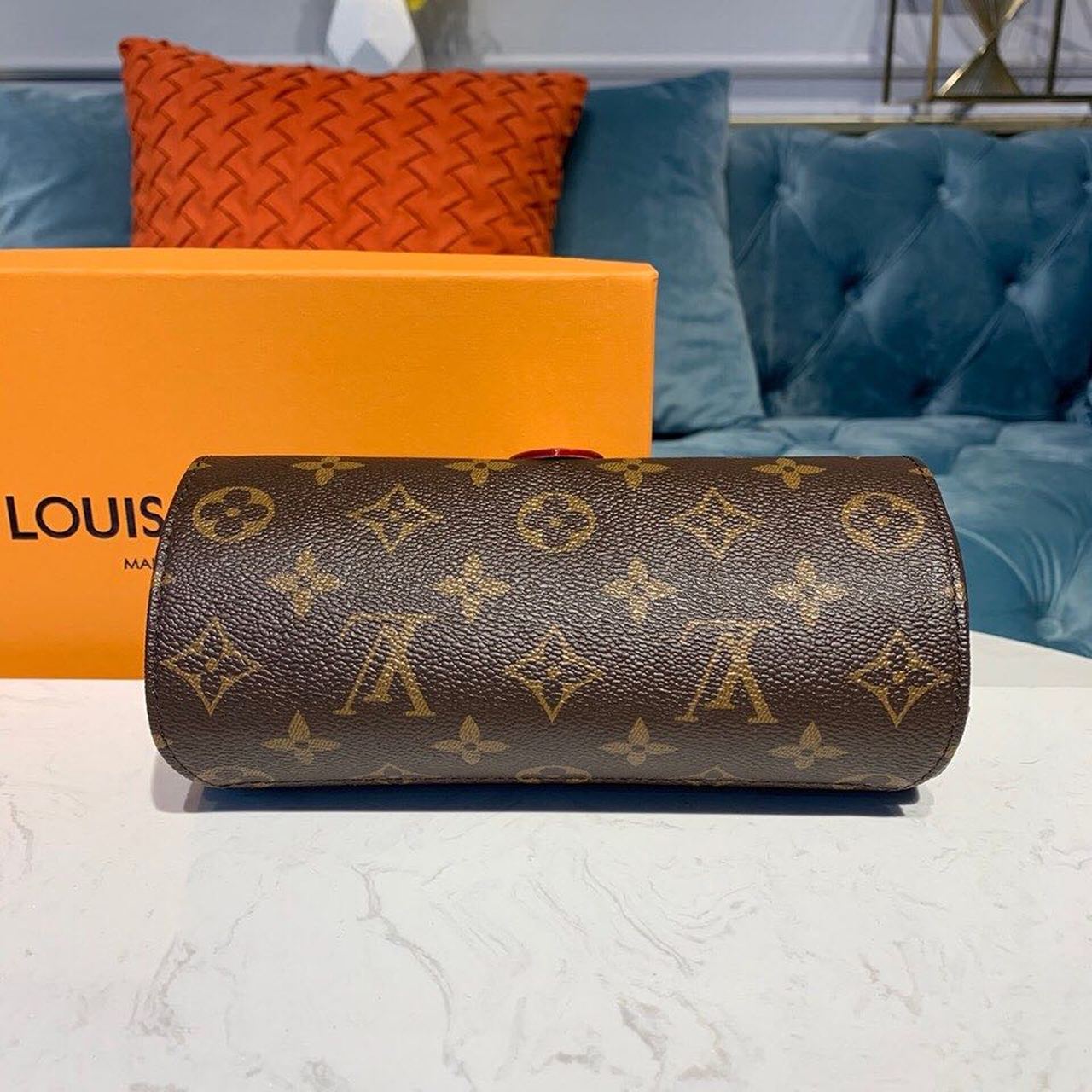 Louis Vuitton 3 Watch Case Monogram Canvas For Women, Travel Bags 7.9in/20cm LV