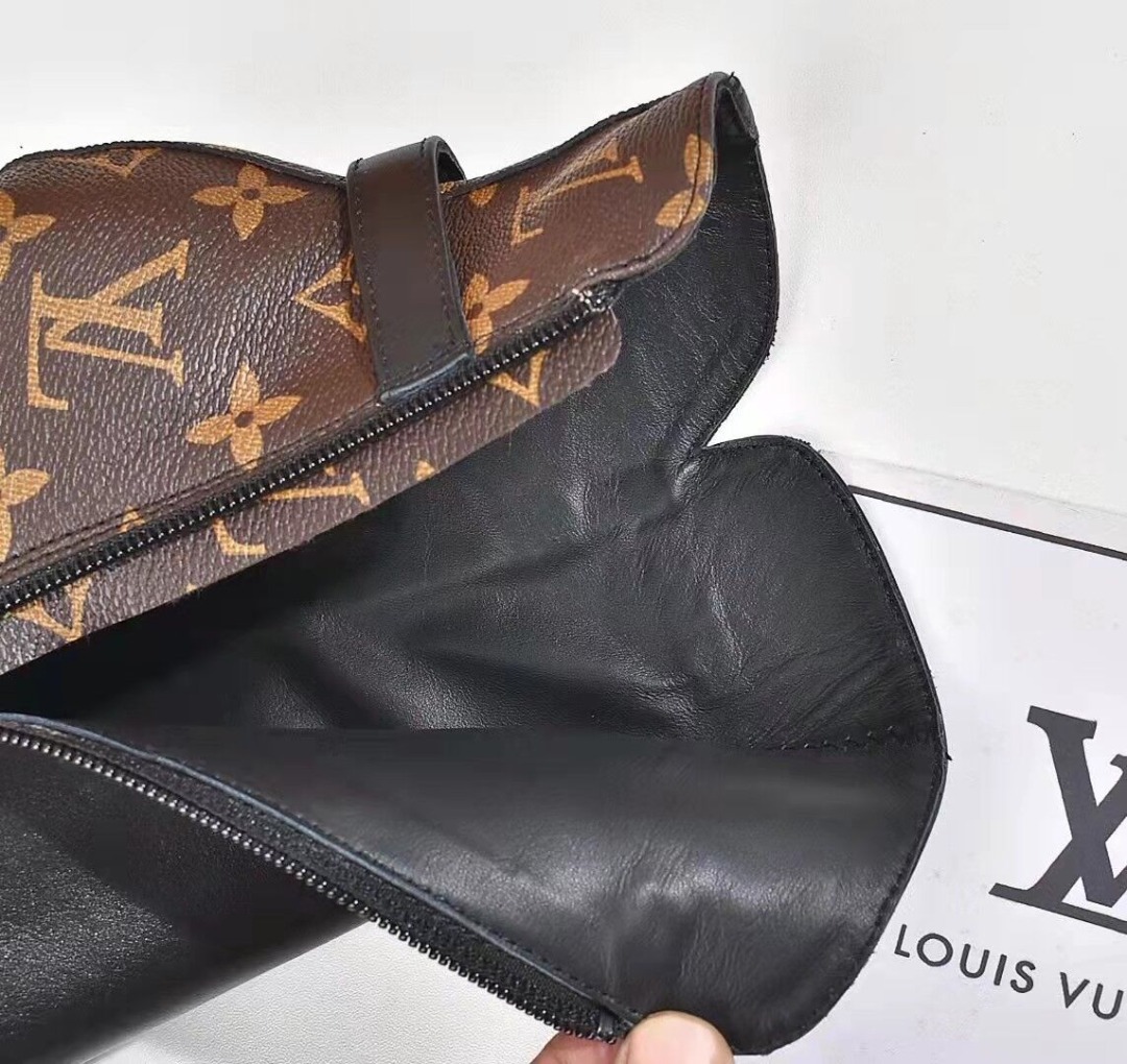 Louis Vuitton Afterglow Platform Ankle Boot Patent Monogram Material Black For Women LV 1A9SEE