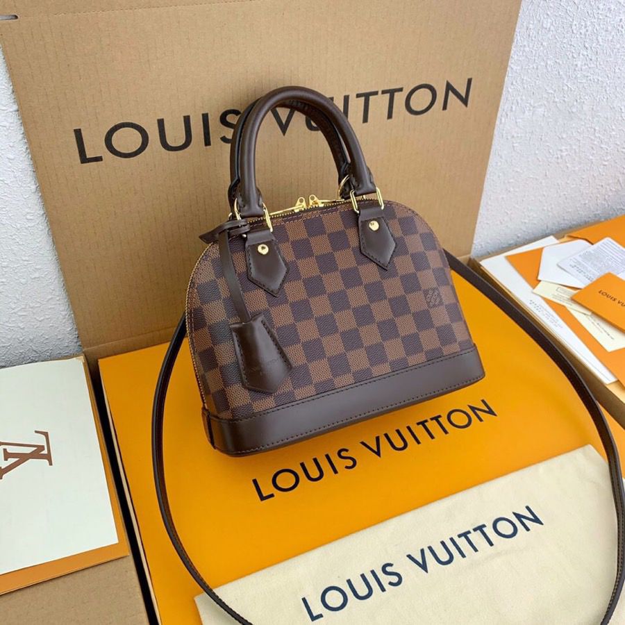 Louis Vuitton Alma BB Damier Ebene Canvas For Women, Women’s Handbags, Shoulder And Crossbody Bags 9.3in/23.5cm