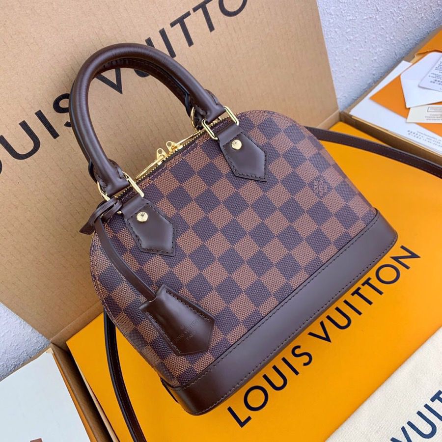 Louis Vuitton Alma BB Damier Ebene Canvas For Women, Women’s Handbags, Shoulder And Crossbody Bags 9.3in/23.5cm
