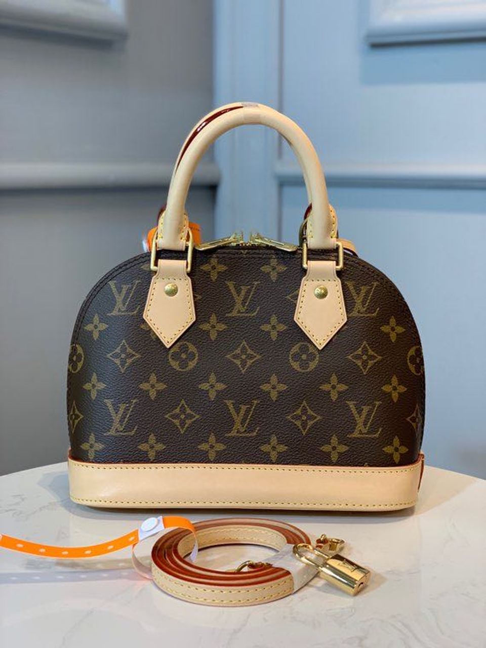 Louis Vuitton Alma BB Monogram Canvas Beige For Women, Women’s Handbags, Shoulder And Crossbody Bags 9.2in/23.5cm