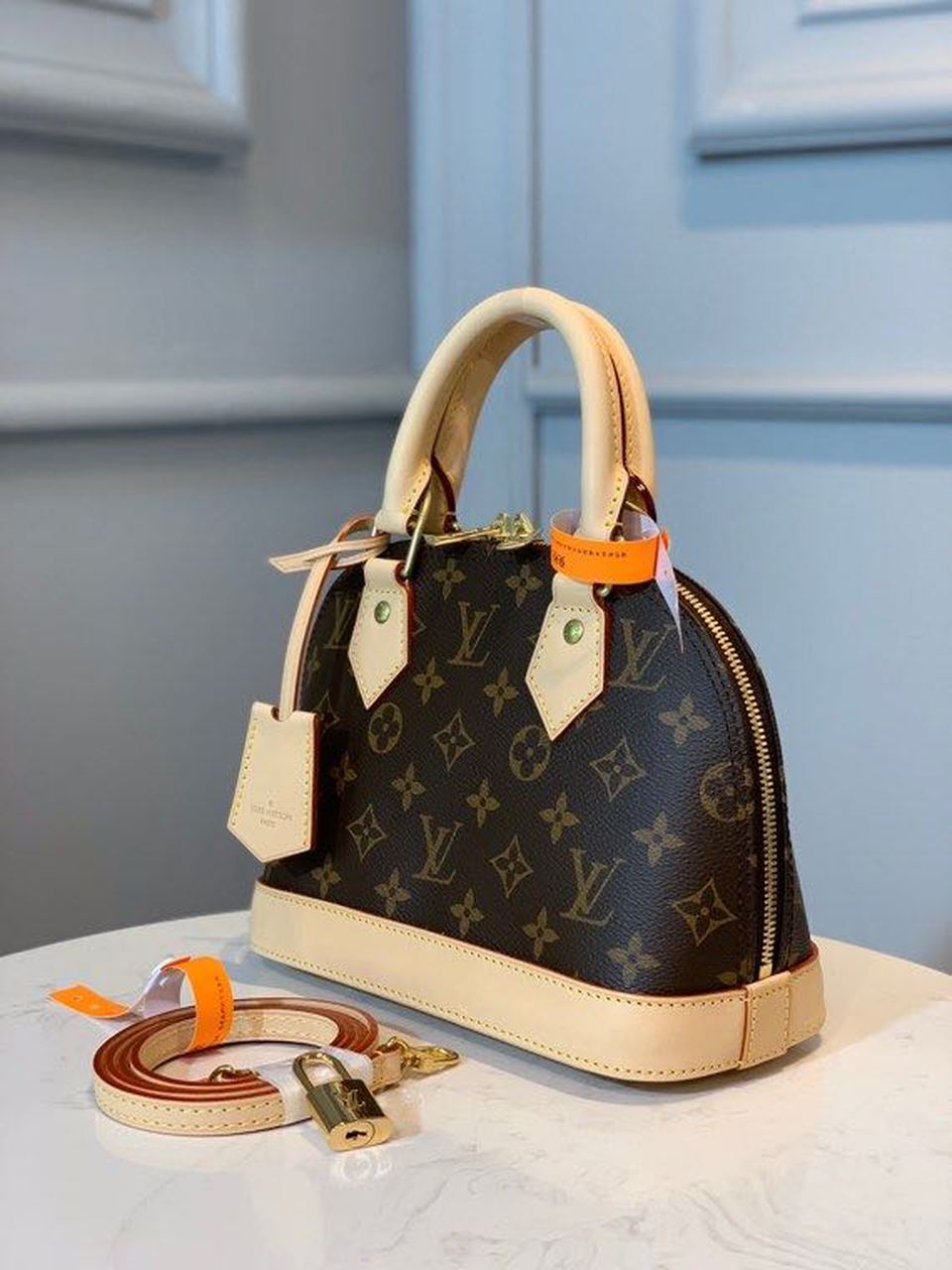 Louis Vuitton Alma BB Monogram Canvas Beige For Women, Women’s Handbags, Shoulder And Crossbody Bags 9.2in/23.5cm