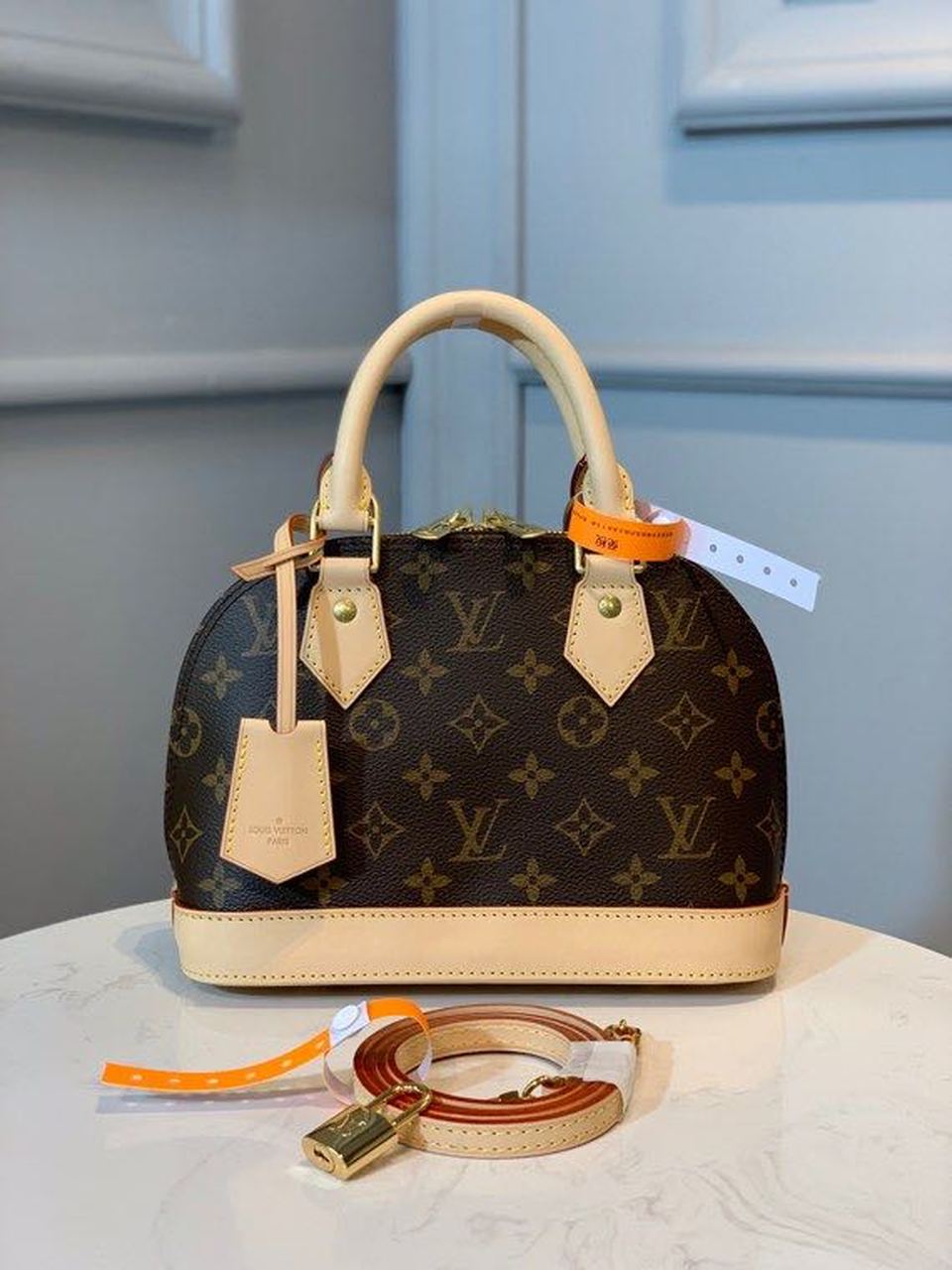 Louis Vuitton Alma BB Monogram Canvas Beige For Women, Women’s Handbags, Shoulder And Crossbody Bags 9.2in/23.5cm