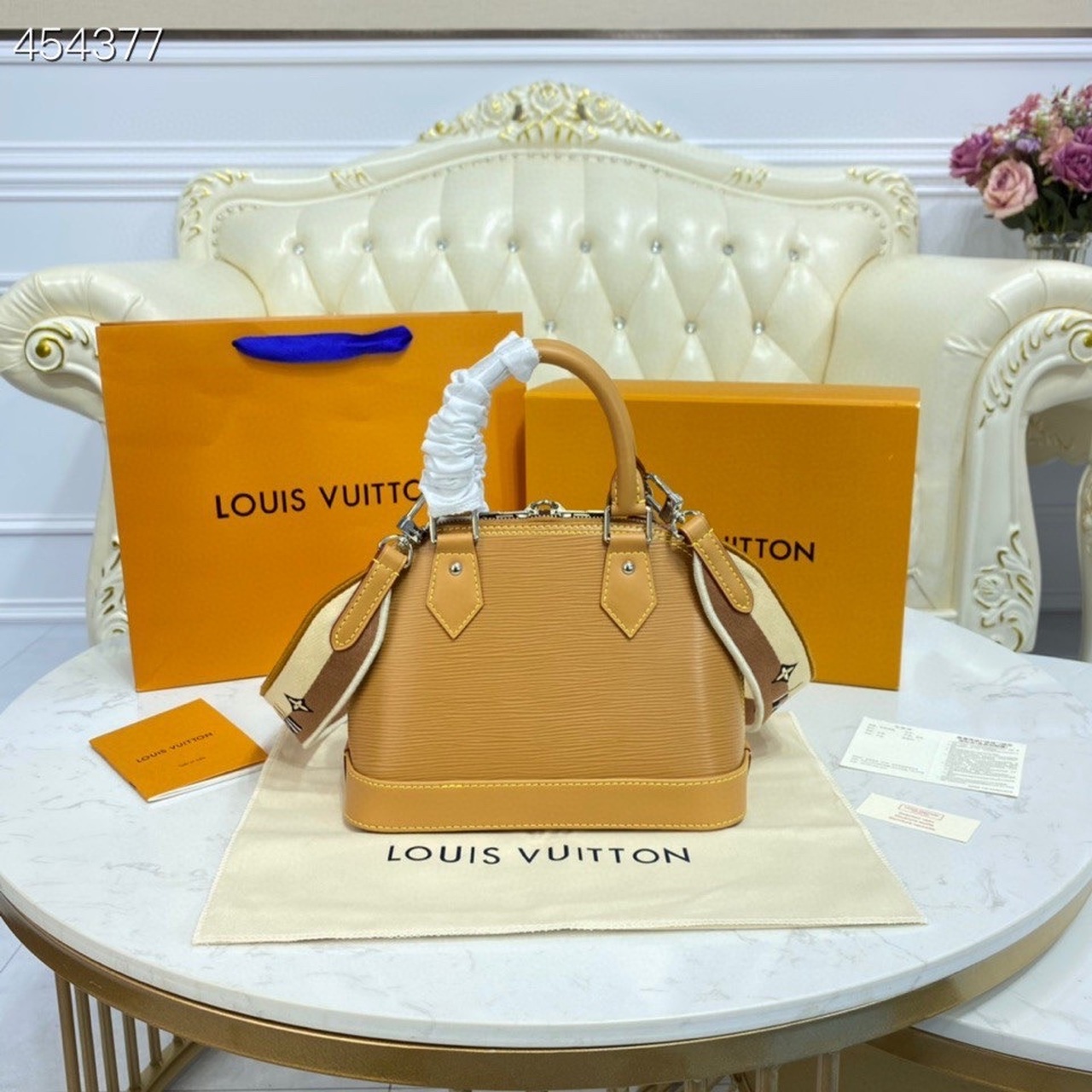 Louis Vuitton Alma BB Sunflower Yellow For Women, Women’s Handbags, Shoulder And Crossbody Bags 9.3in/23.5cm