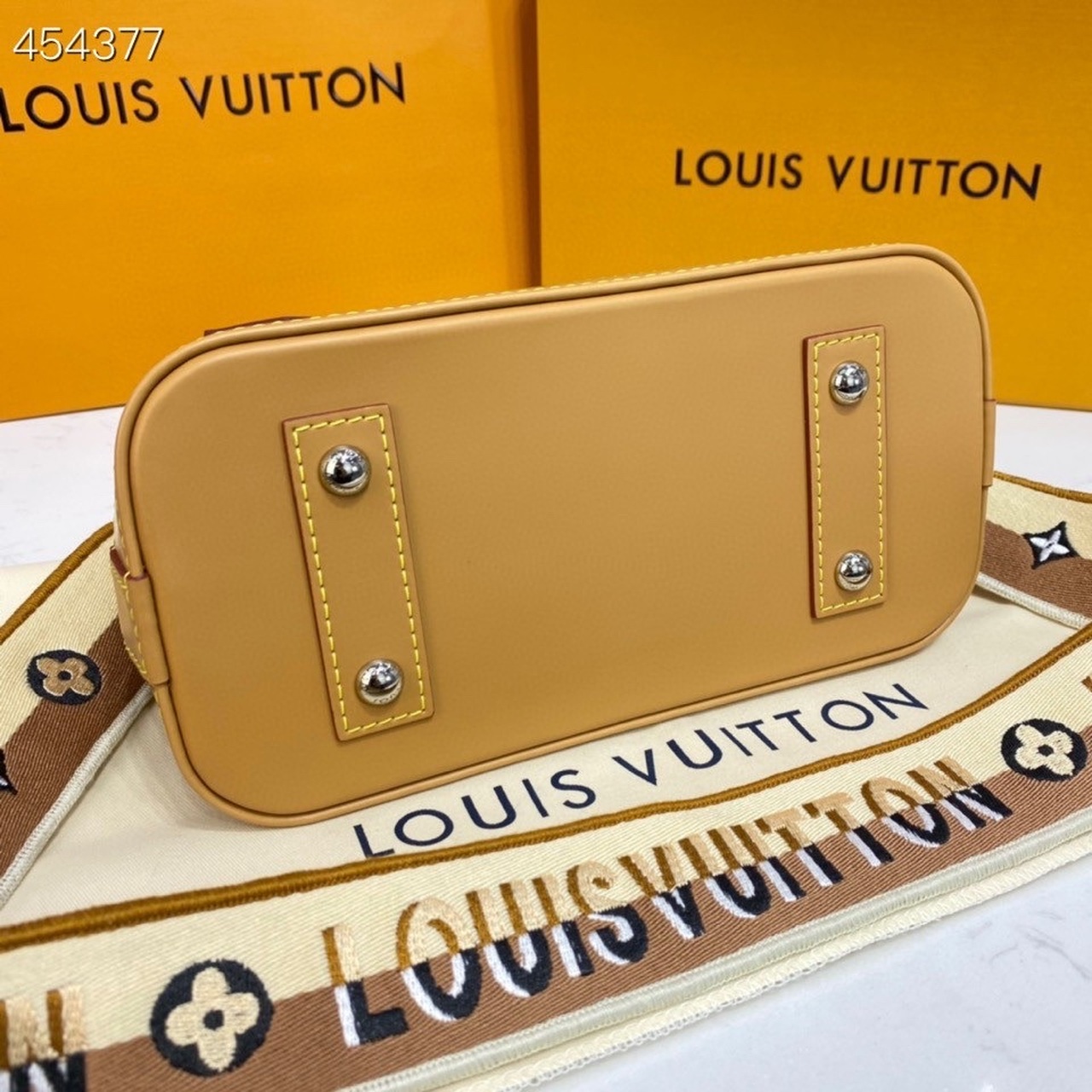 Louis Vuitton Alma BB Sunflower Yellow For Women, Women’s Handbags, Shoulder And Crossbody Bags 9.3in/23.5cm