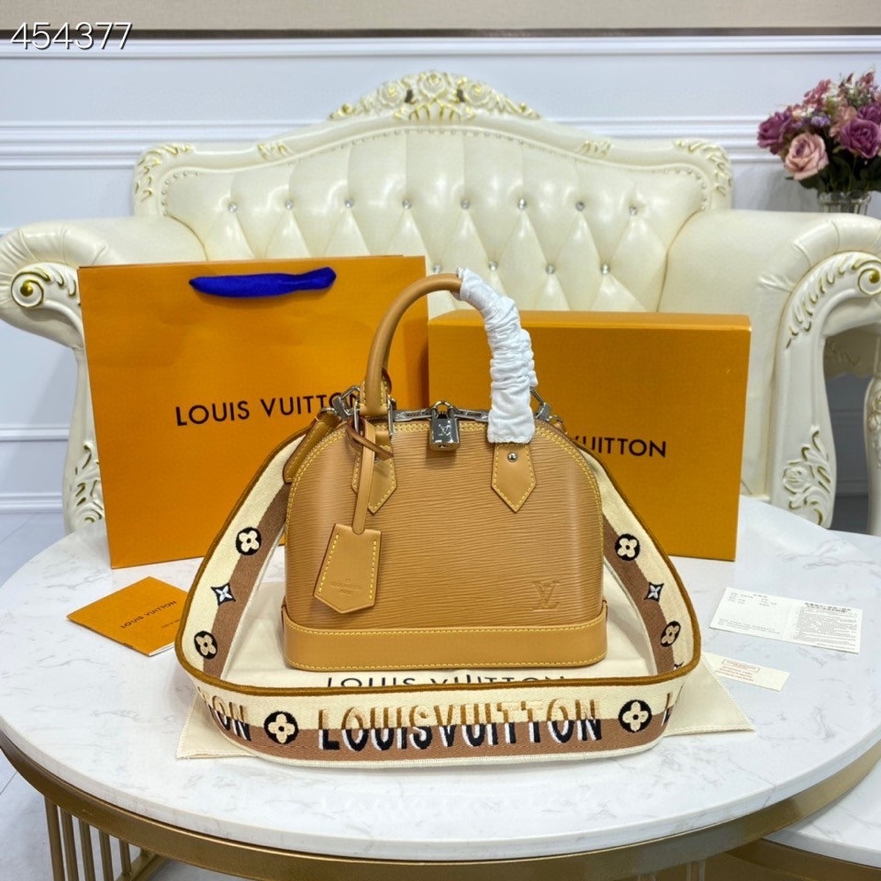 Louis Vuitton Alma BB Sunflower Yellow For Women, Women’s Handbags, Shoulder And Crossbody Bags 9.3in/23.5cm