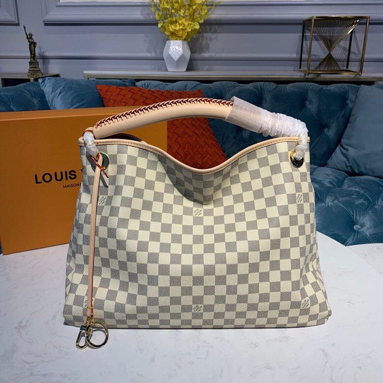 Louis Vuitton Artsy MM Damier Azur Canvas For Women, Women’s Handbags 16.1in/41cm
