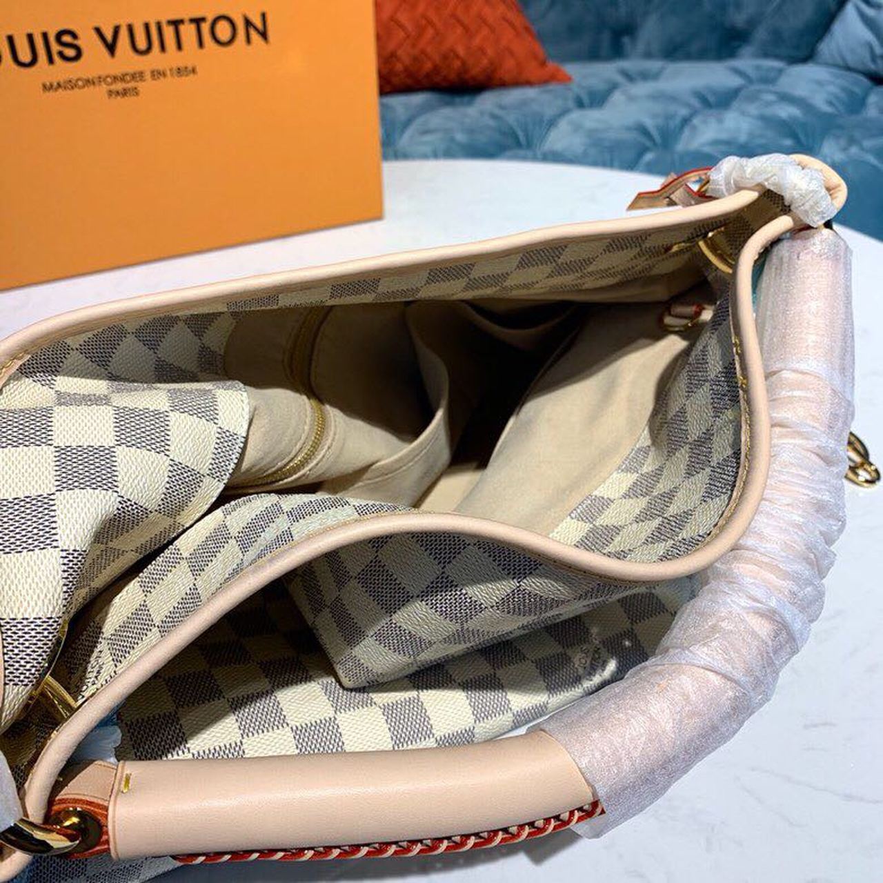Louis Vuitton Artsy MM Damier Azur Canvas For Women, Women’s Handbags, Shoulder Bags 16.1in/41cm