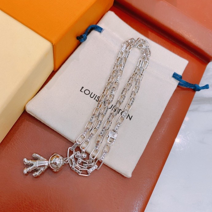 Louis Vuitton Asronaut Necklace Silver For Women