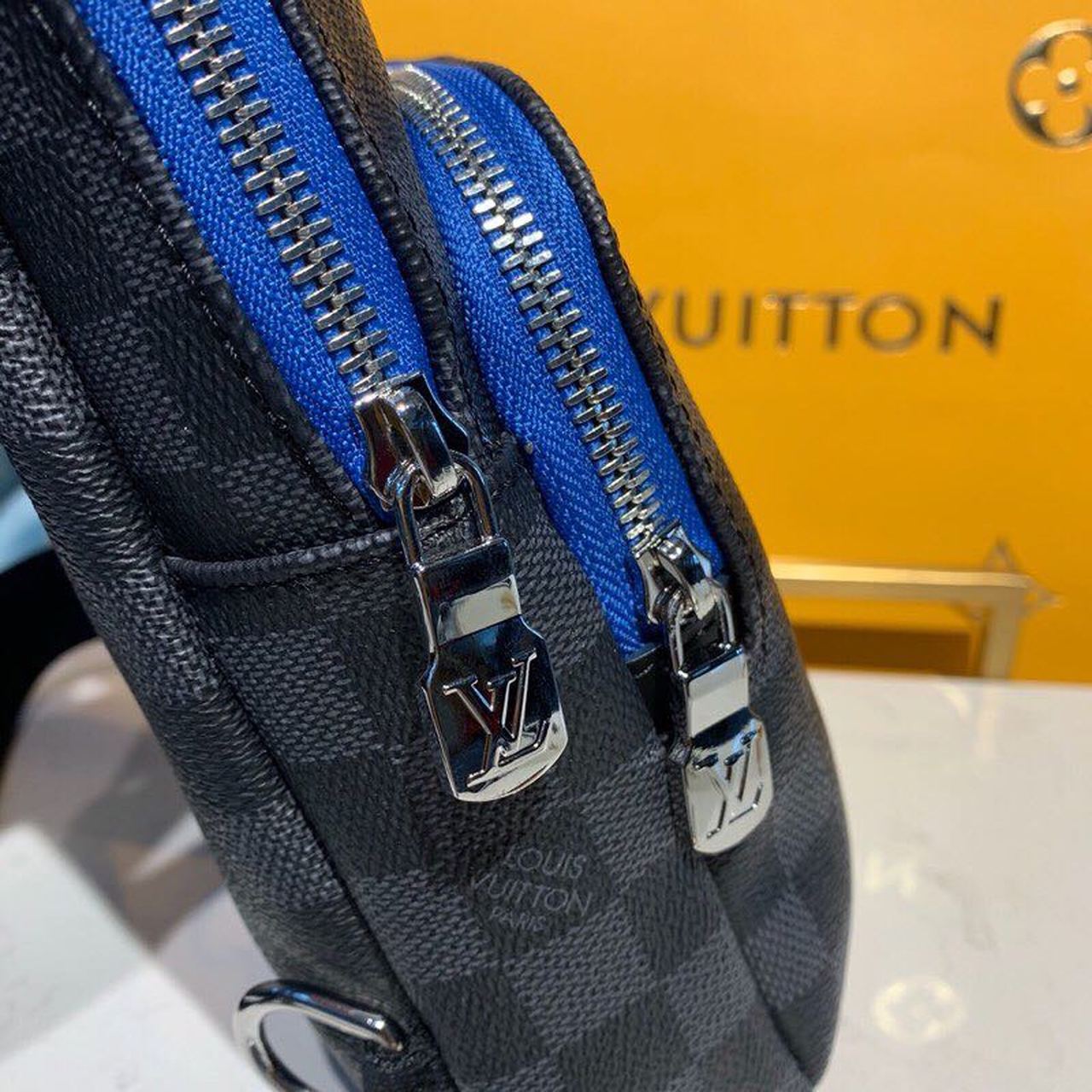 Louis Vuitton Avenue Sling Bag Damier Graphite Canvas Blue For Men, Men’s Bags, Crossbody Bags 12.2in/31cm