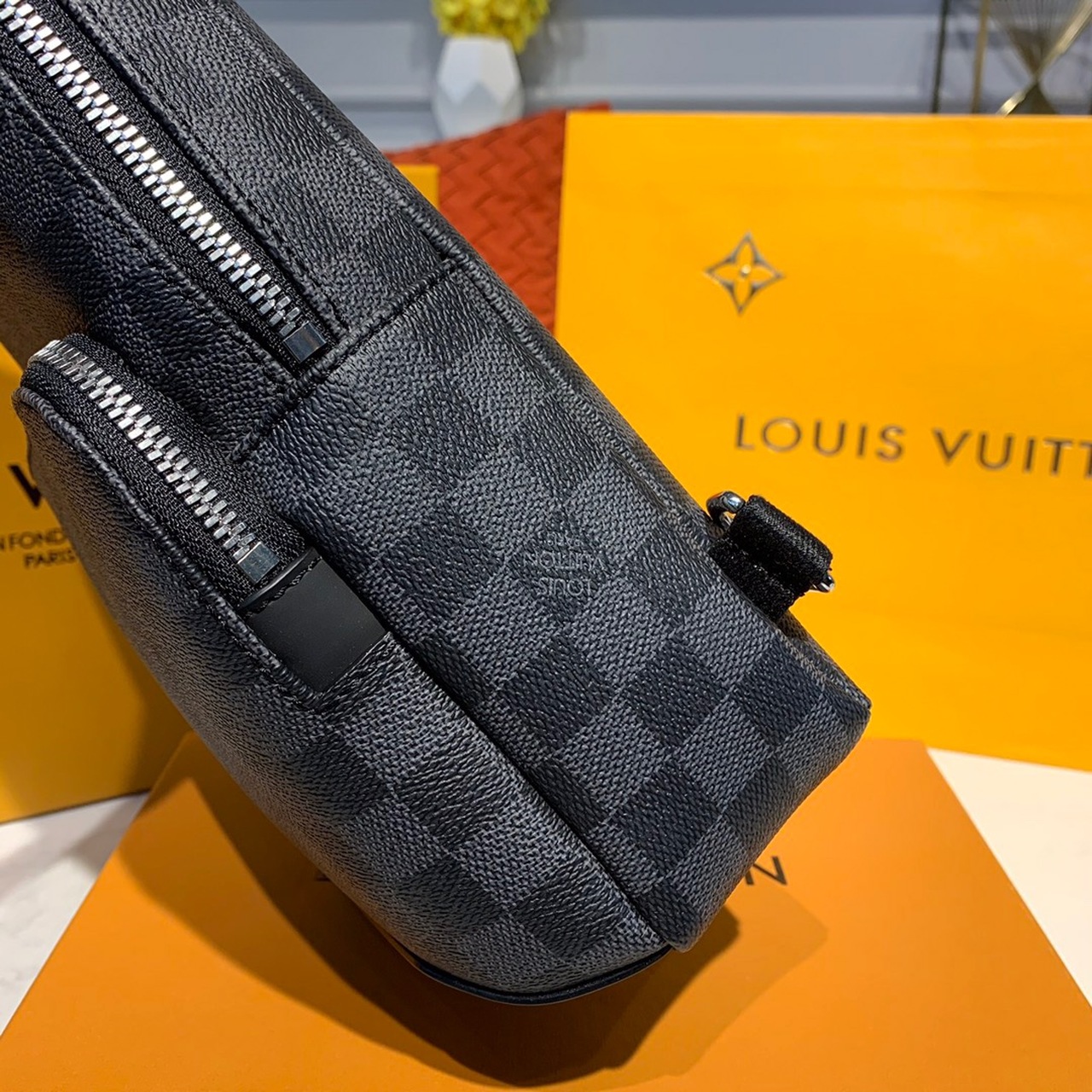 Louis Vuitton Avenue Sling Bag Damier Graphite Canvas For Men, Men’s Bags, Shoulder And Crossbody Bags 12.2in/31cm