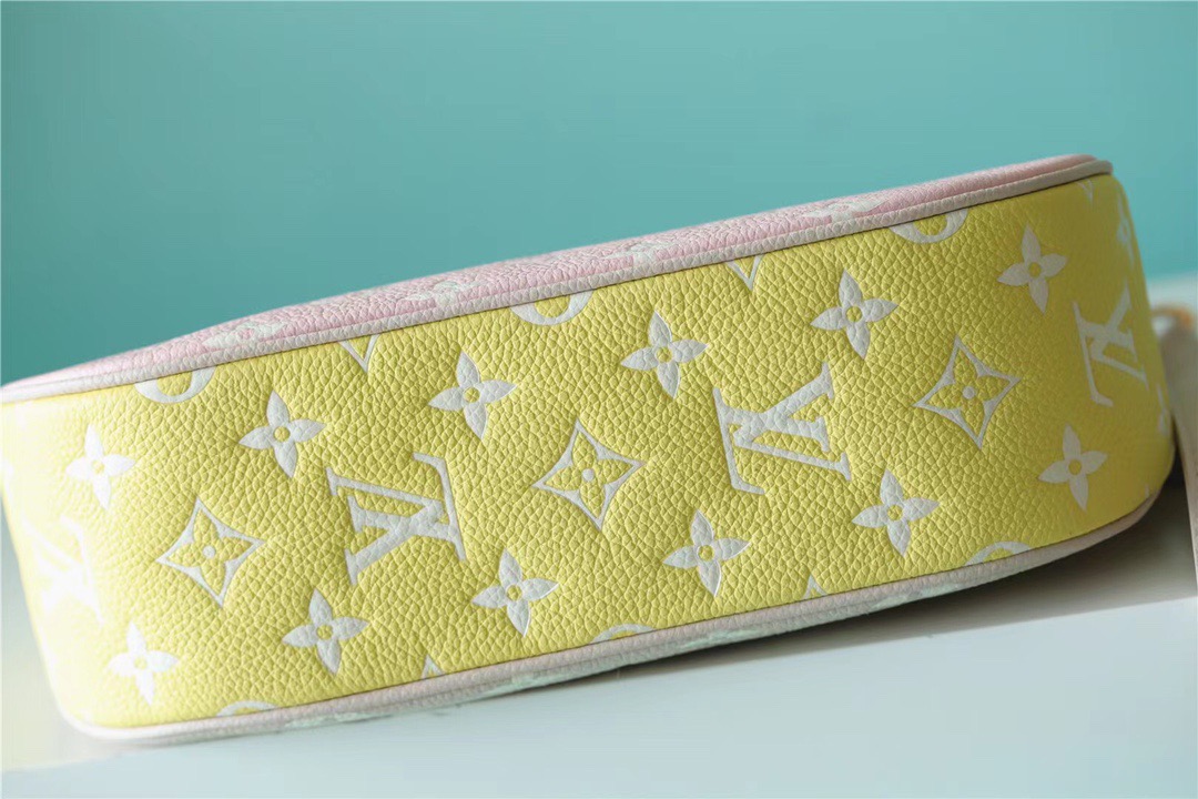 Louis Vuitton Bagatelle BB Monogram Empreinte Beige / Pink / Yellow For Women, Women’s Handbags, Shoulder And Crossbody Bags 22cm/8.7in