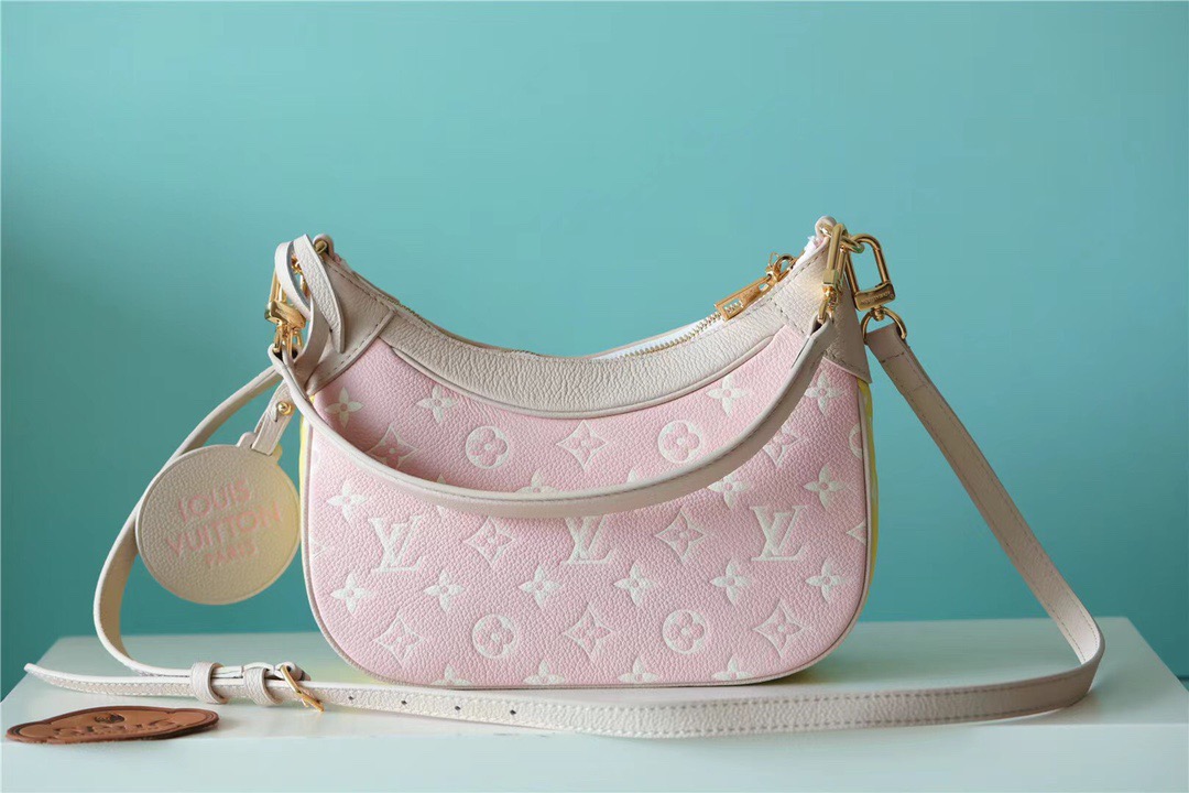 Louis Vuitton Bagatelle BB Monogram Empreinte Beige / Pink / Yellow For Women, Women’s Handbags, Shoulder And Crossbody Bags 22cm/8.7in