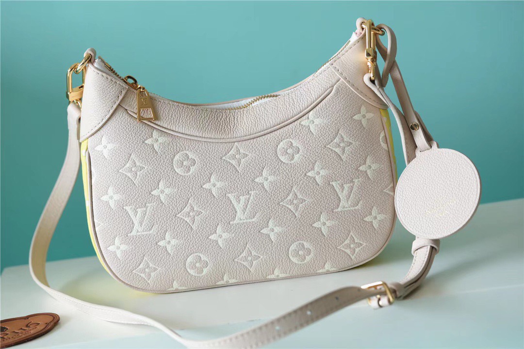 Louis Vuitton Bagatelle BB Monogram Empreinte Beige / Pink / Yellow For Women, Women’s Handbags, Shoulder And Crossbody Bags 22cm/8.7in