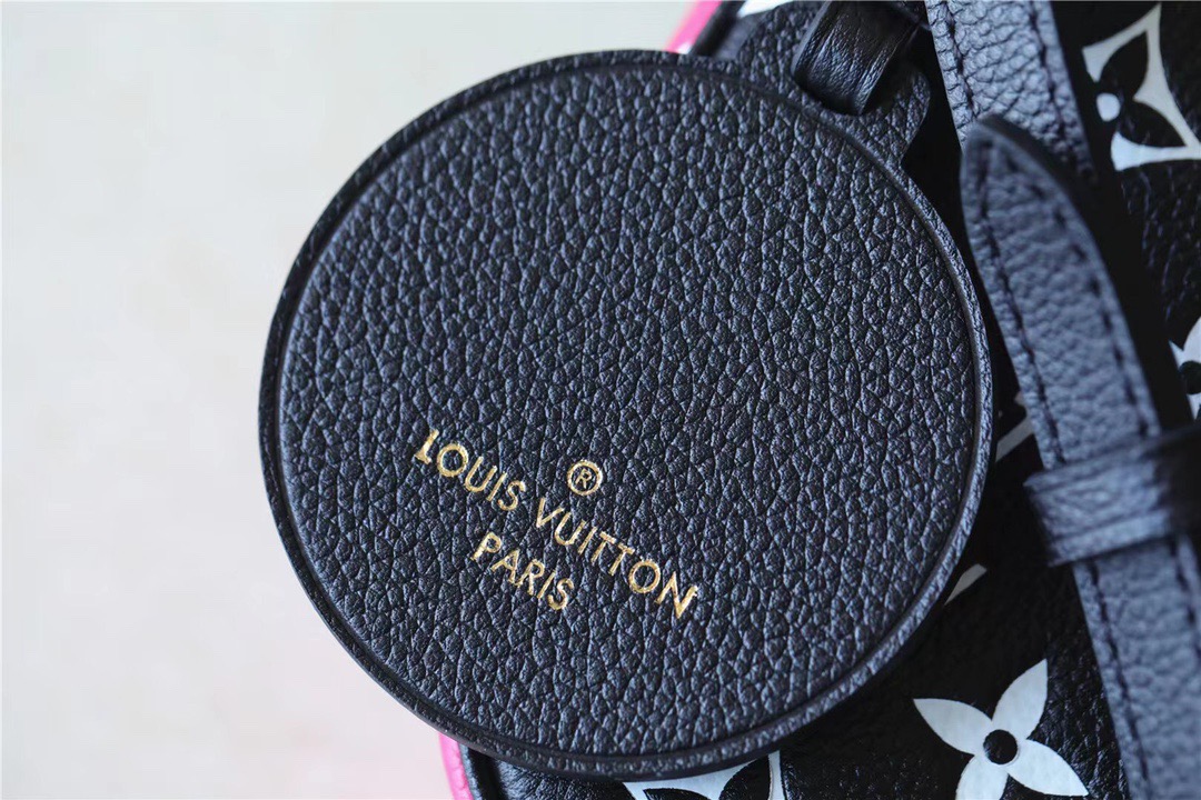 Louis Vuitton Bagatelle Monogram Empreinte Black / White / Pink For Women, Women’s Handbags, Shoulder And Crossbody Bags 22cm/8.7in