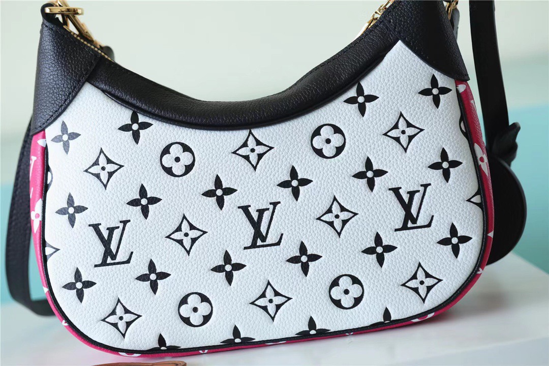 Louis Vuitton Bagatelle Monogram Empreinte Black / White / Pink For Women, Women’s Handbags, Shoulder And Crossbody Bags 22cm/8.7in