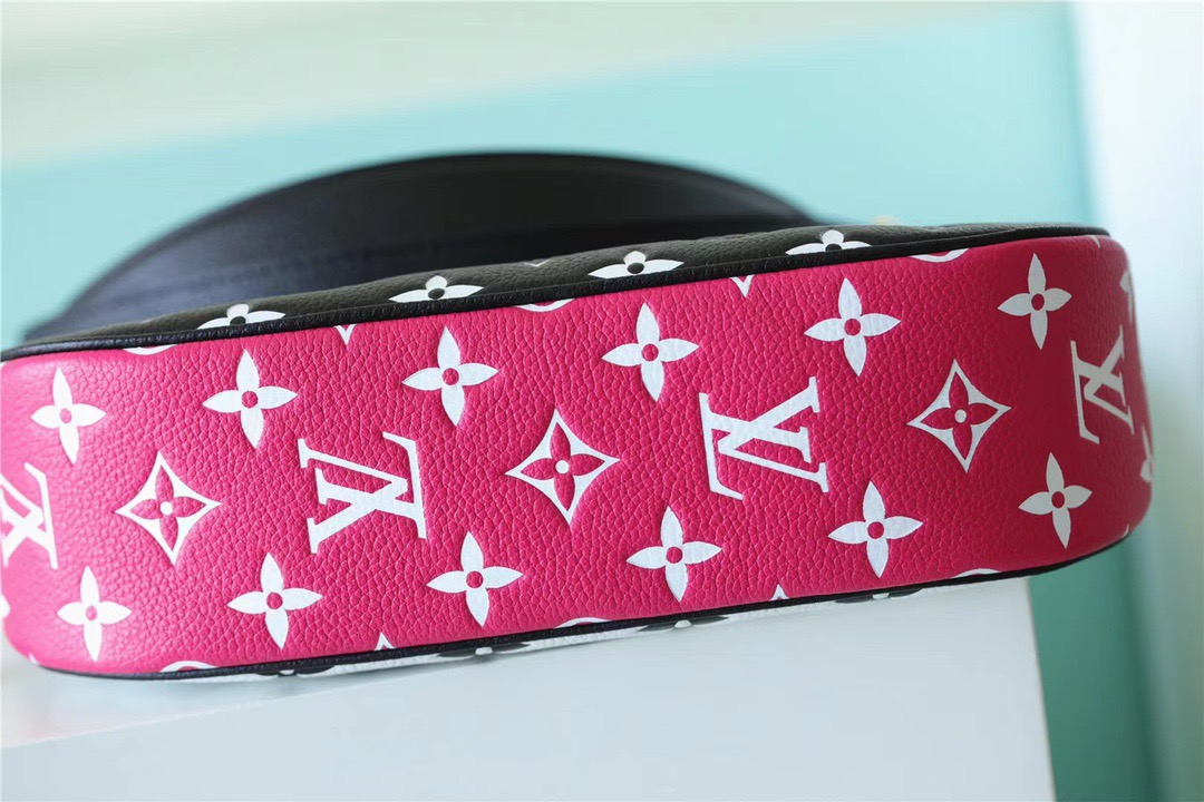 Louis Vuitton Bagatelle Monogram Empreinte Black / White / Pink For Women, Women’s Handbags, Shoulder And Crossbody Bags 22cm/8.7in