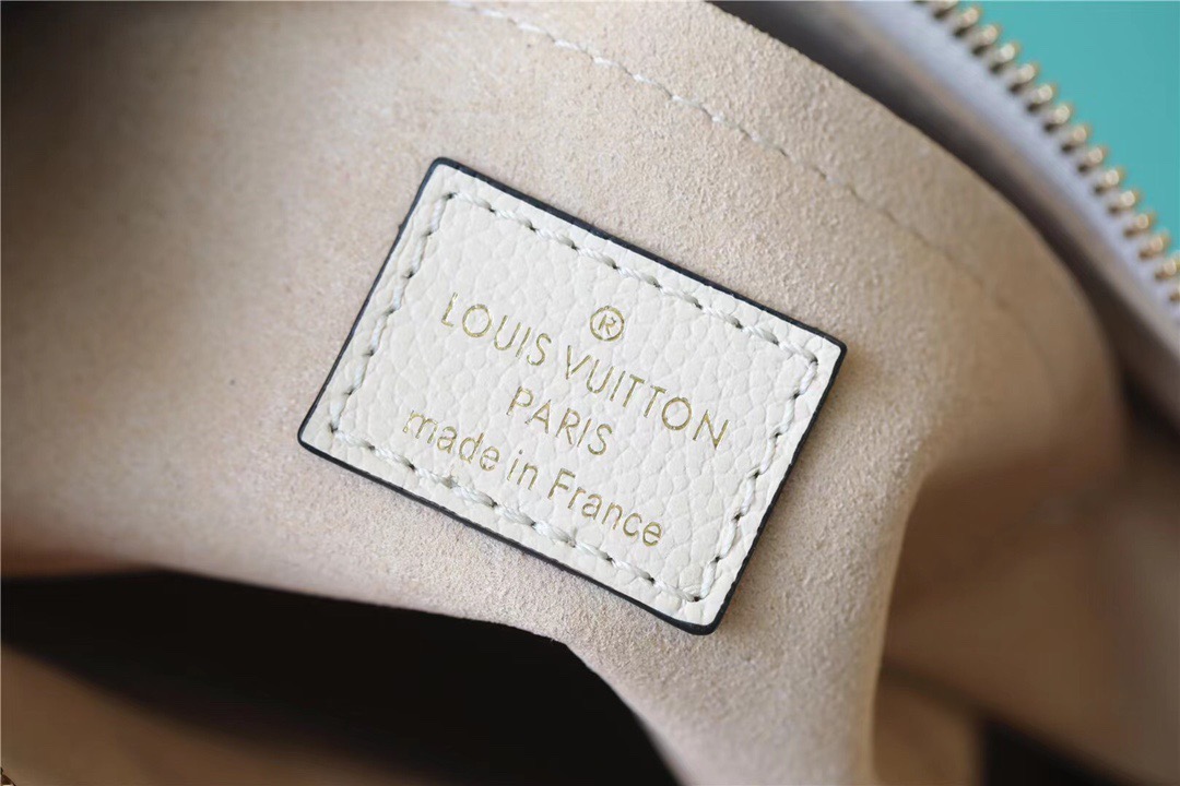 Louis Vuitton Bagatelle Monogram Empreinte Creme Beige For Women, Women’s Handbags, Shoulder And Crossbody Bags 22cm/8.7in