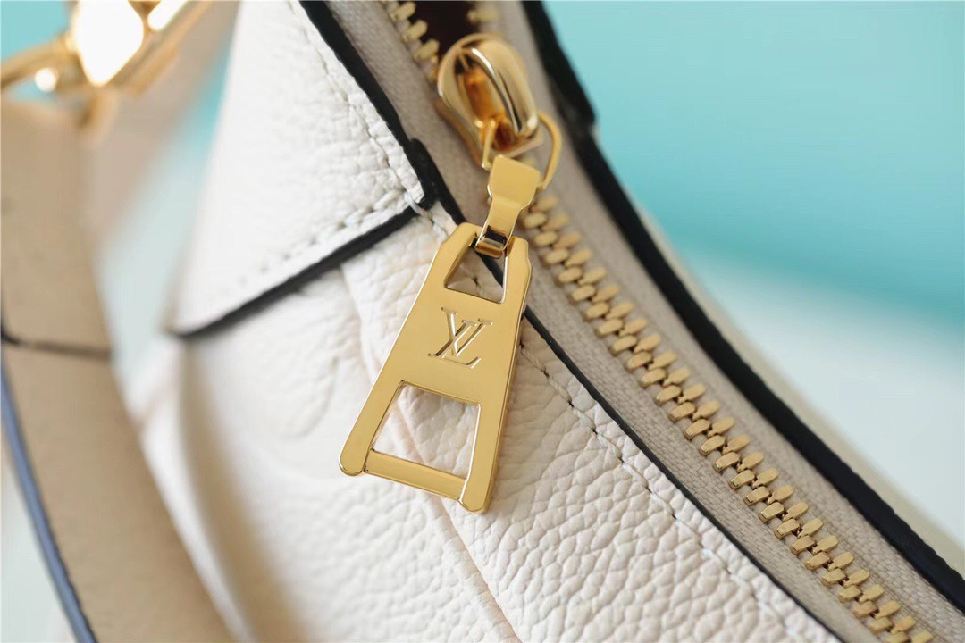 Louis Vuitton Bagatelle Monogram Empreinte Creme Beige For Women, Women’s Handbags, Shoulder And Crossbody Bags 22cm/8.7in