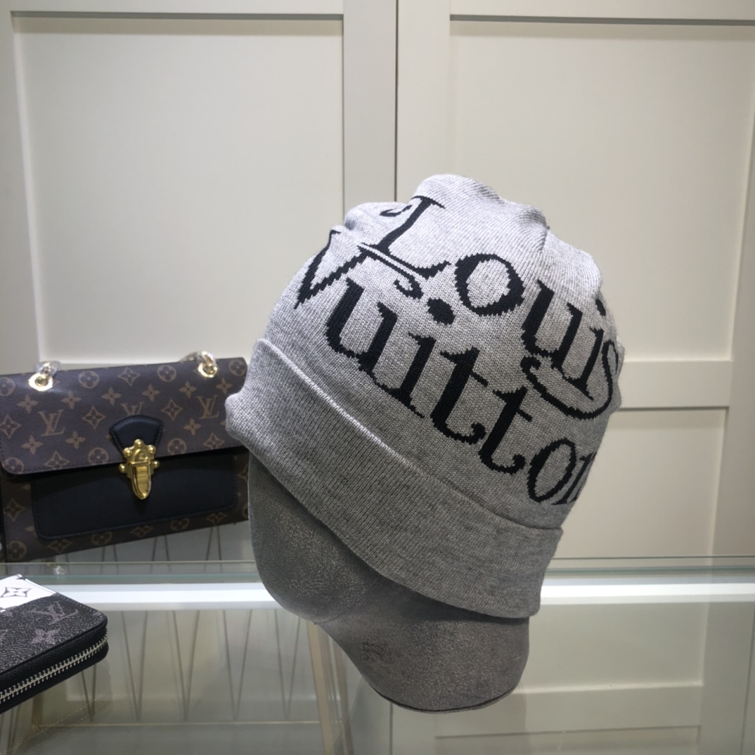 Louis Vuitton Beanie In Grey LV Headwear
