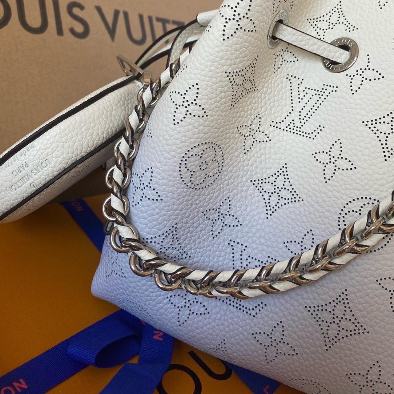 Louis Vuitton Bella Bucket Bag Light Blue For Women, Women’s Handbags, Shoulder And Crossbody Bags 7.5in/19cm