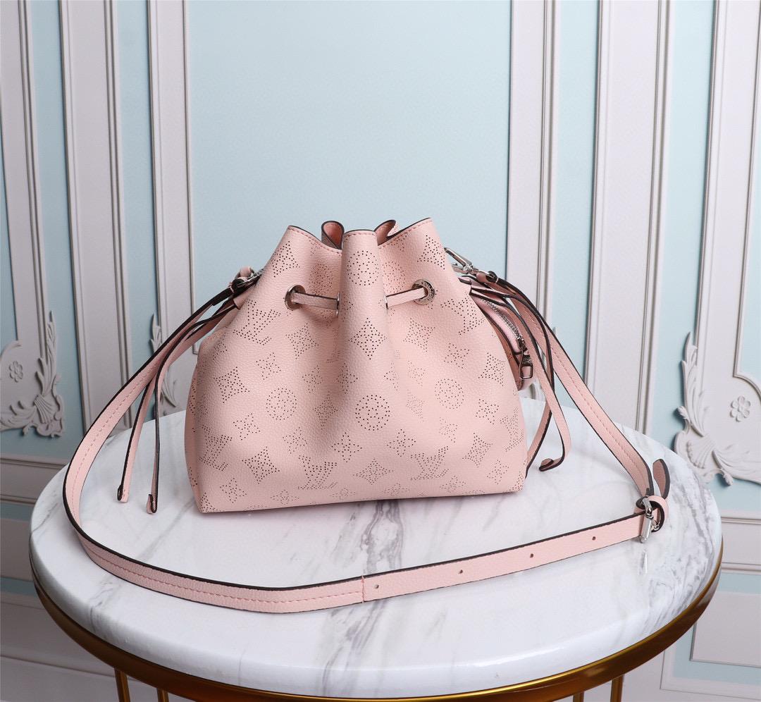 Louis Vuitton Bella Bucket Bag Mahina Magnolia Pink For Women, Women’s Handbags, Shoulder And Crossbody Bags 7.5in/22cm