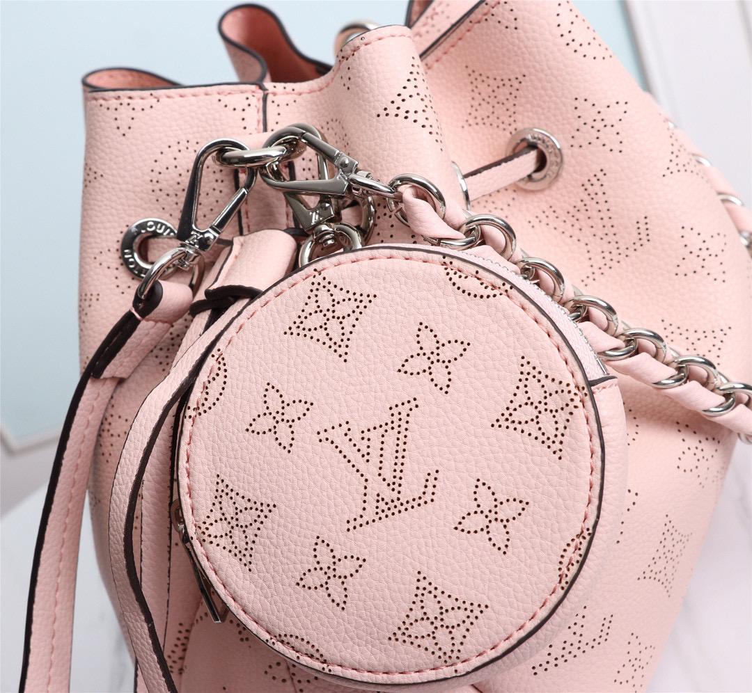 Louis Vuitton Bella Bucket Bag Mahina Magnolia Pink For Women, Women’s Handbags, Shoulder And Crossbody Bags 7.5in/22cm