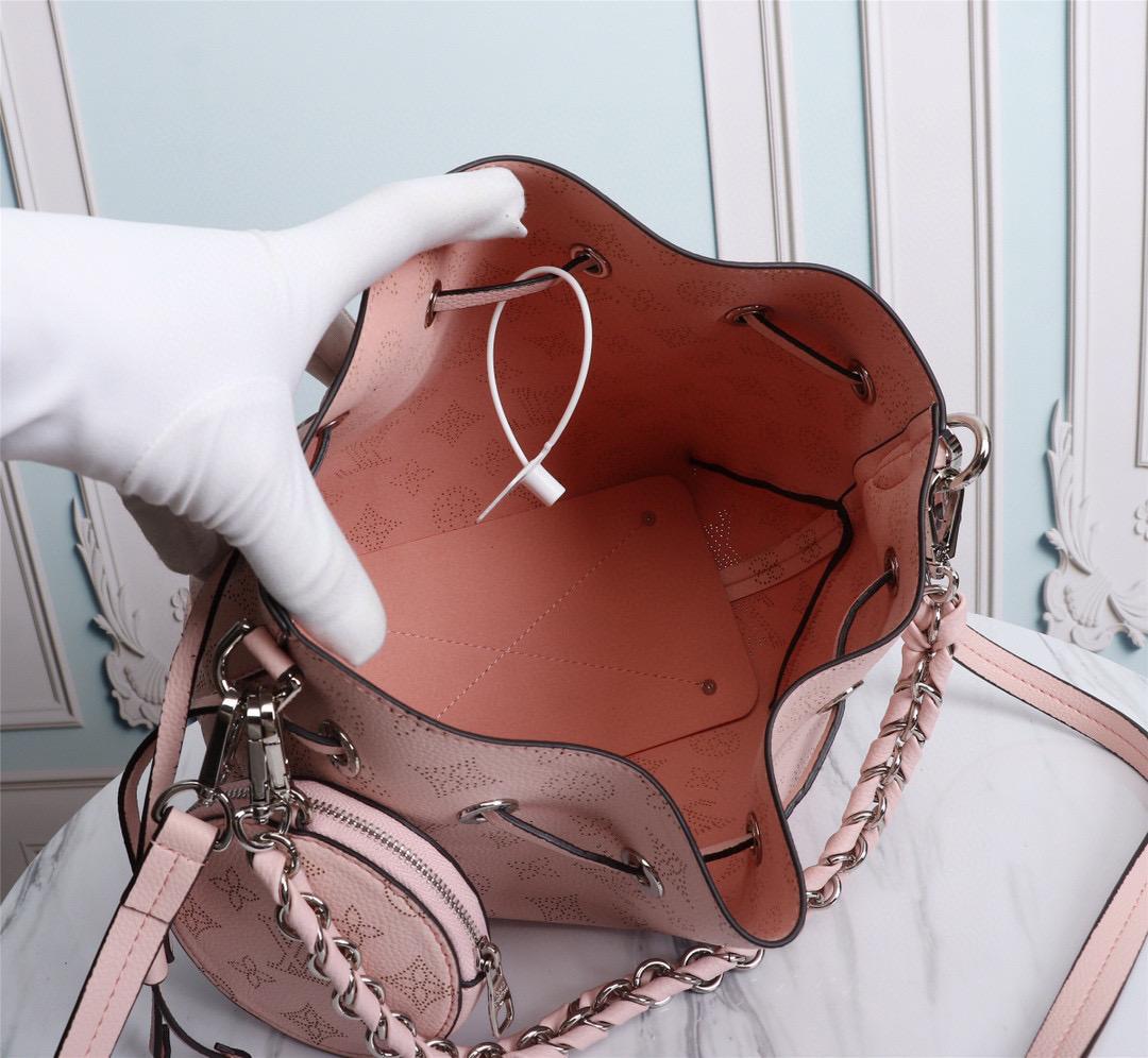 Louis Vuitton Bella Bucket Bag Mahina Magnolia Pink For Women, Women’s Handbags, Shoulder And Crossbody Bags 7.5in/22cm