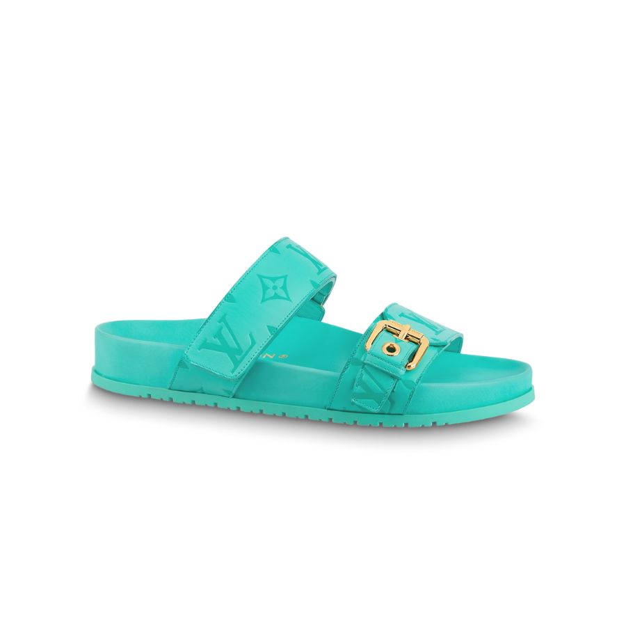 Louis Vuitton Bom Dia Flat Comfort Mule Blue For Women-1AB38Z