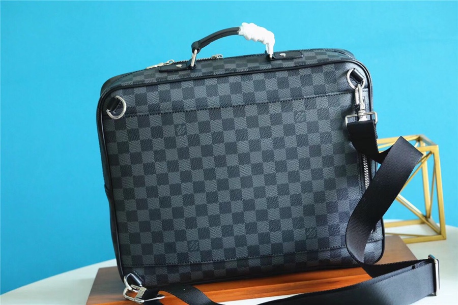Louis Vuitton Briefcase Backpack Damier Gray For Men 15.4in/39cm