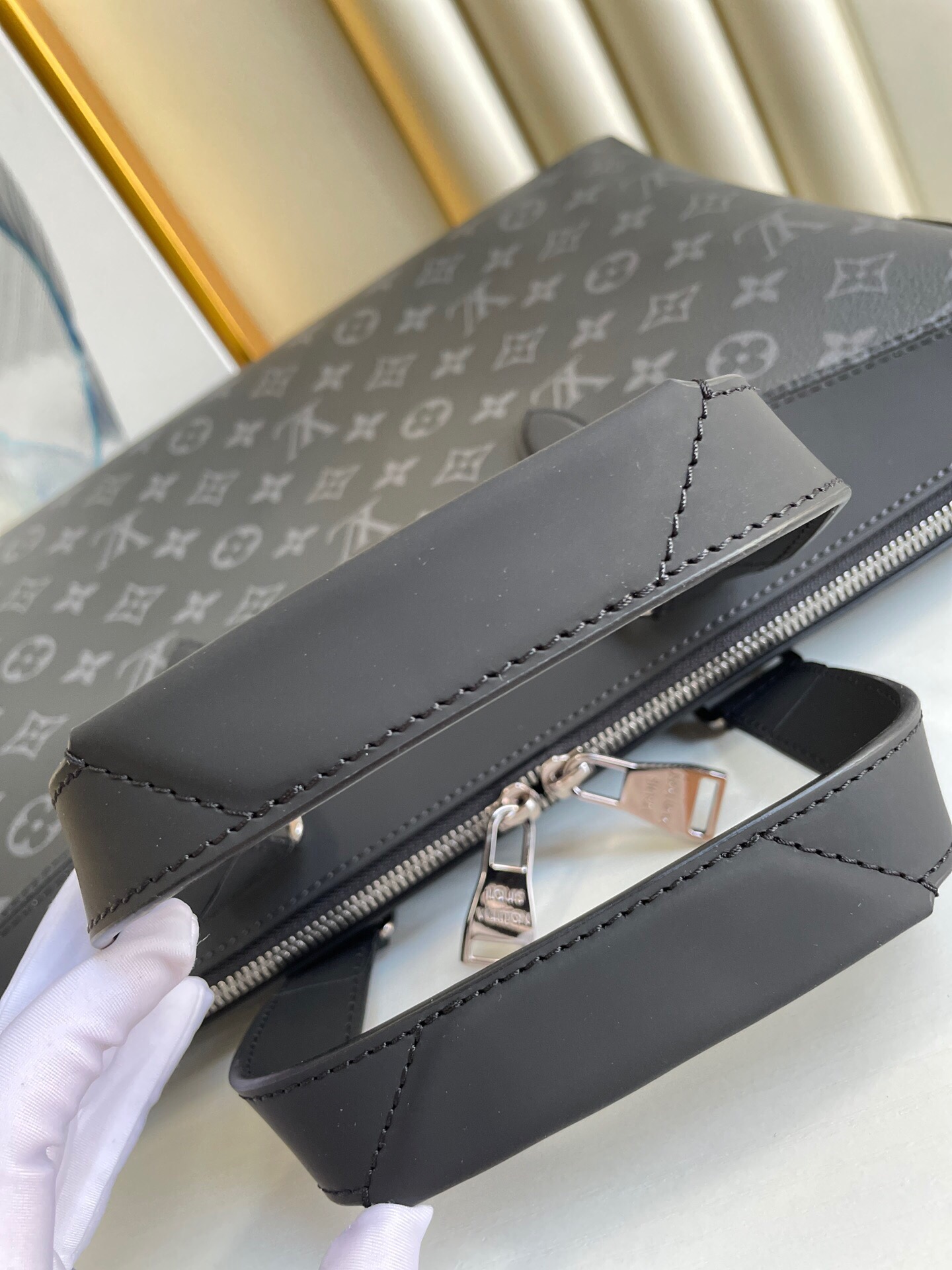 Louis Vuitton Briefcase Explorer Monogram Eclipse Canvas For Men, Men’s Bags, Shoulder And Crossbody Bags 15.4in/39cm
