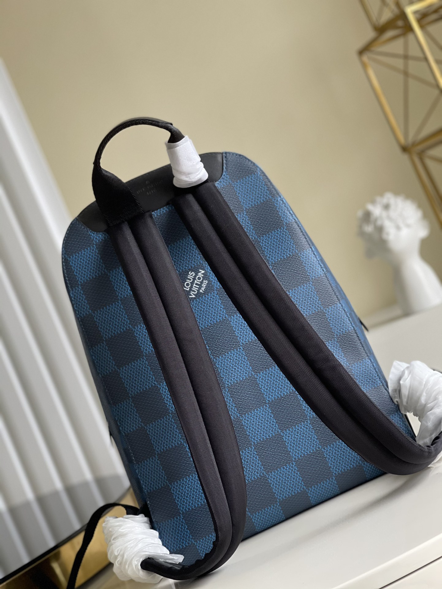 Louis Vuitton Campus Backpack Damier Graphite 3D Canvas Blue For Men, Men’s Bags 39cm