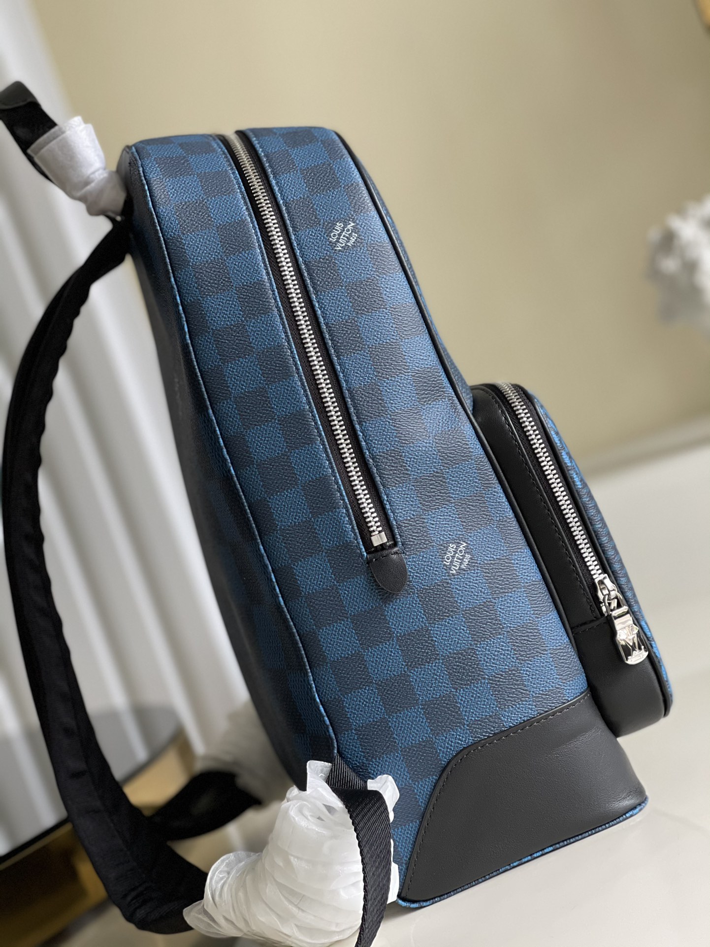 Louis Vuitton Campus Backpack Damier Graphite 3D Canvas Blue For Men, Men’s Bags 39cm