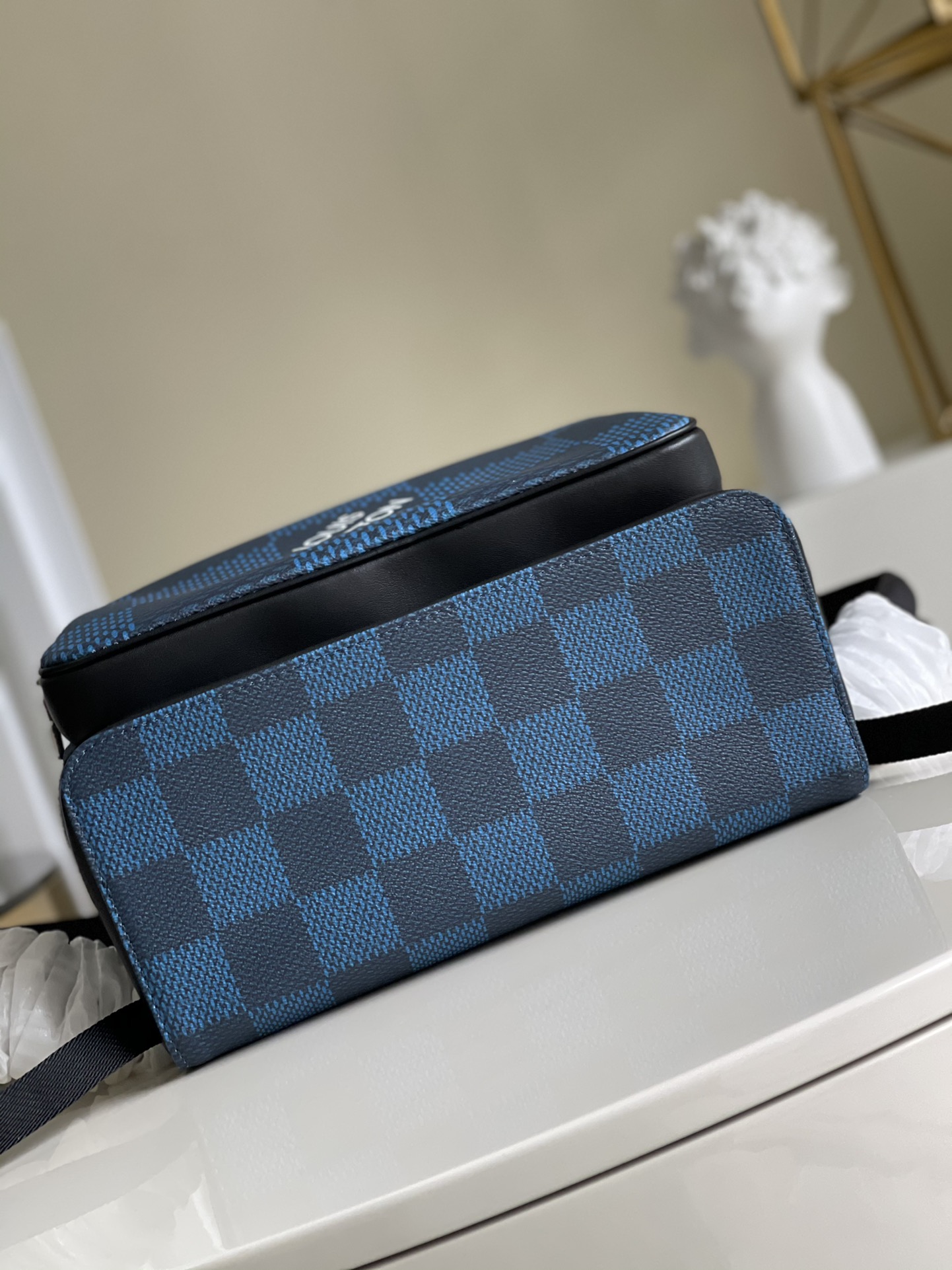 Louis Vuitton Campus Backpack Damier Graphite 3D Canvas Blue For Men, Men’s Bags 39cm