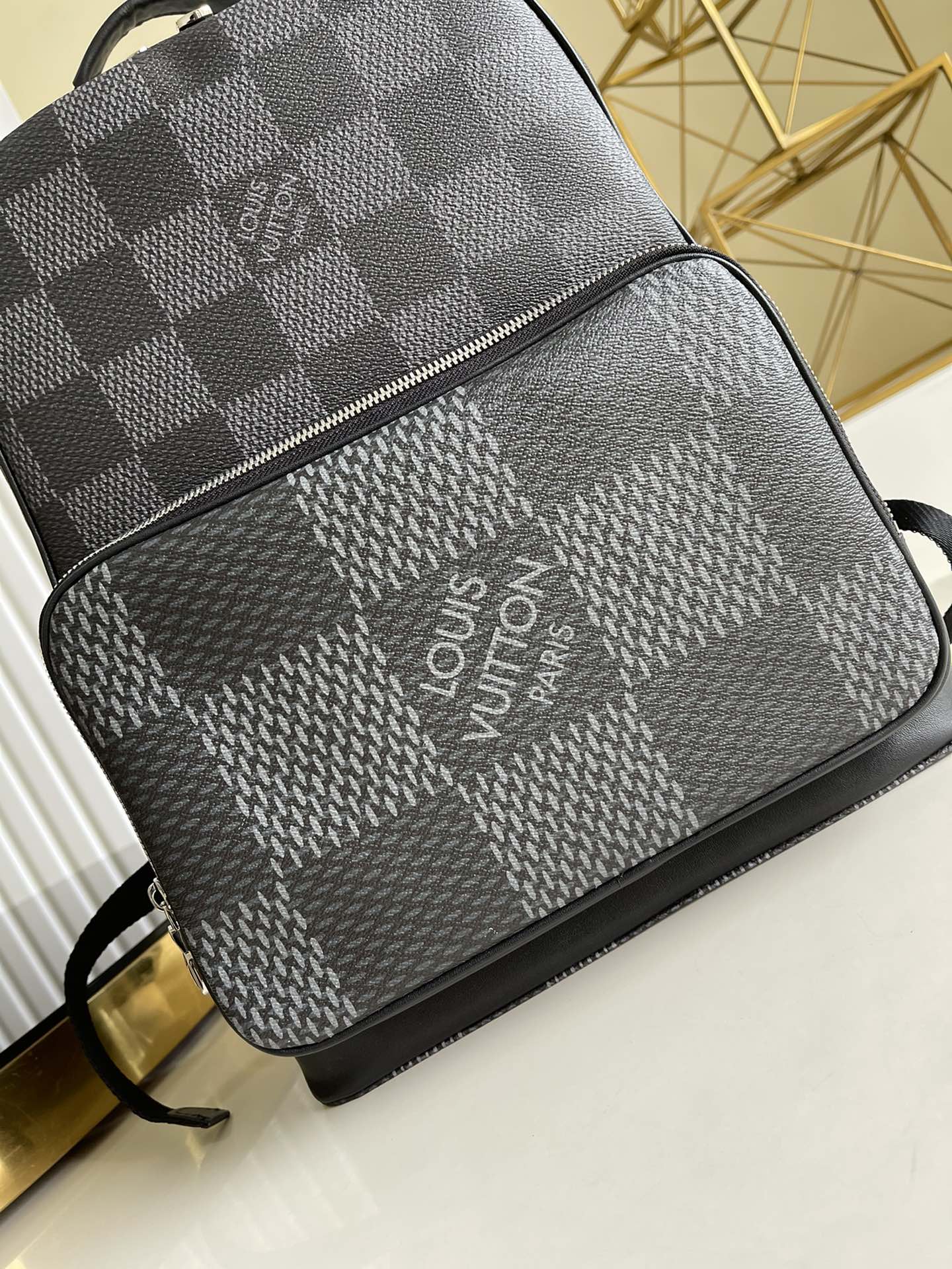Louis Vuitton Campus Backpack Damier Graphite 3D Canvas Grey For Men, Men’s Bags 39cm