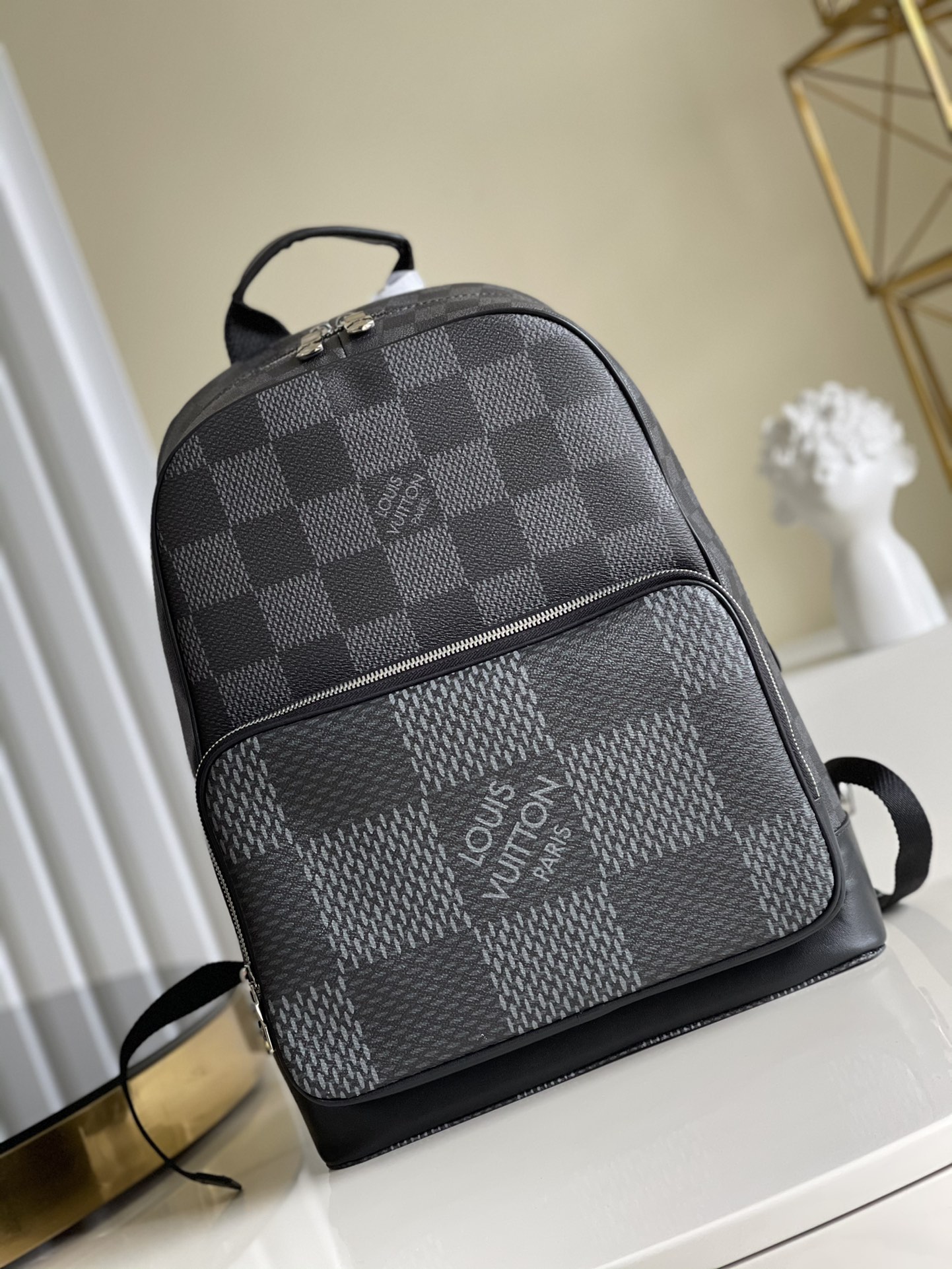Louis Vuitton Campus Backpack Damier Graphite 3D Canvas Grey For Men, Men’s Bags 39cm