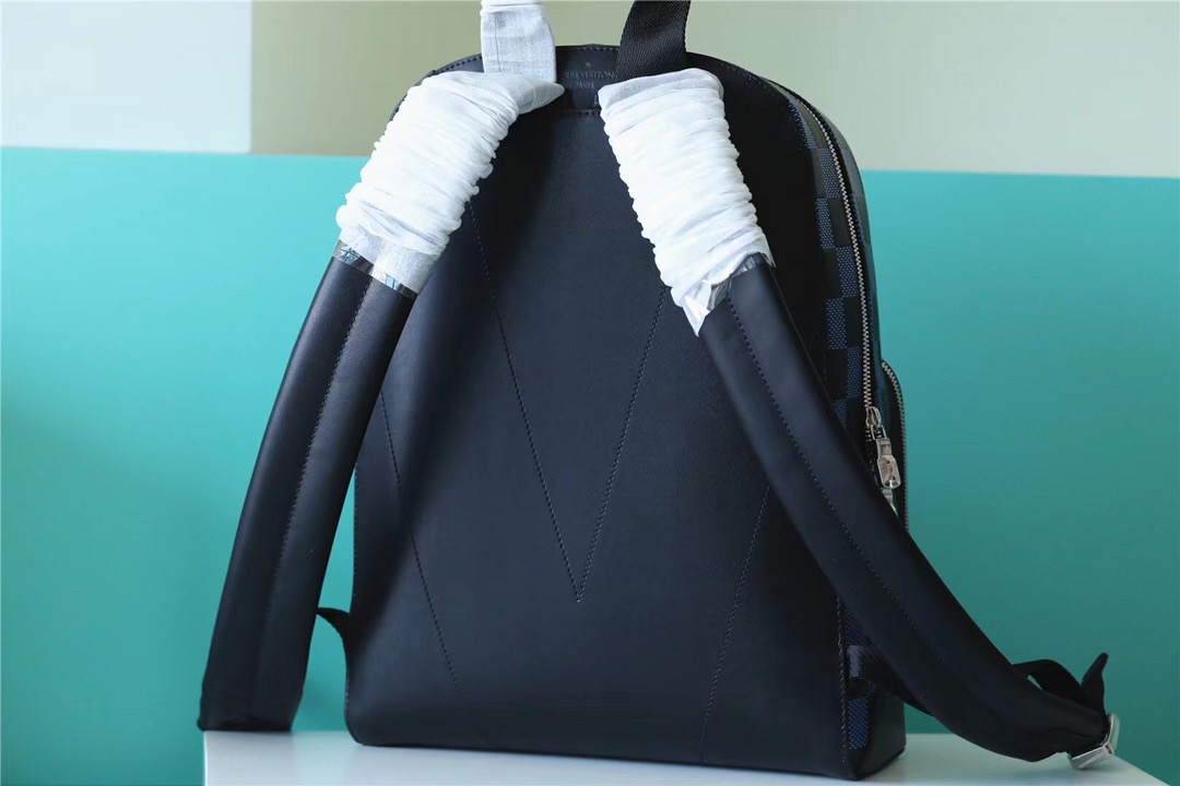 Louis Vuitton Campus Backpack Damier Infini 3D Navy Blue / Black For Men, Men’s Bags 39cm