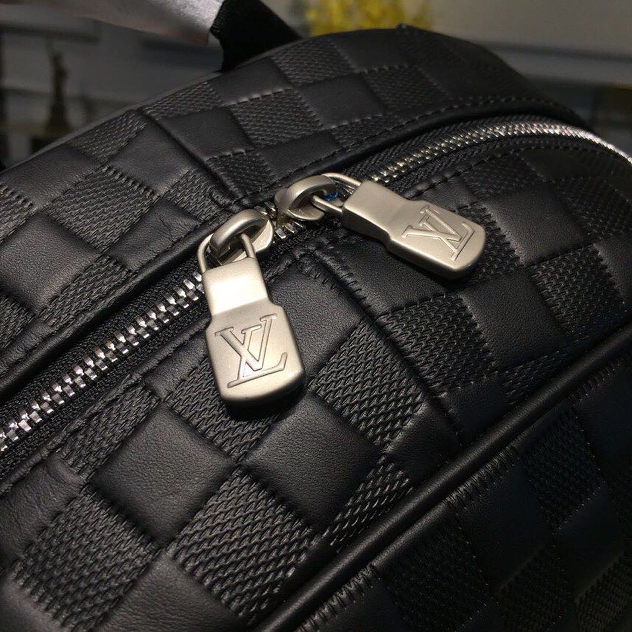 Louis Vuitton Campus Backpack Damier Infini Onyx Silver For Men, Men’s Bags 39cm