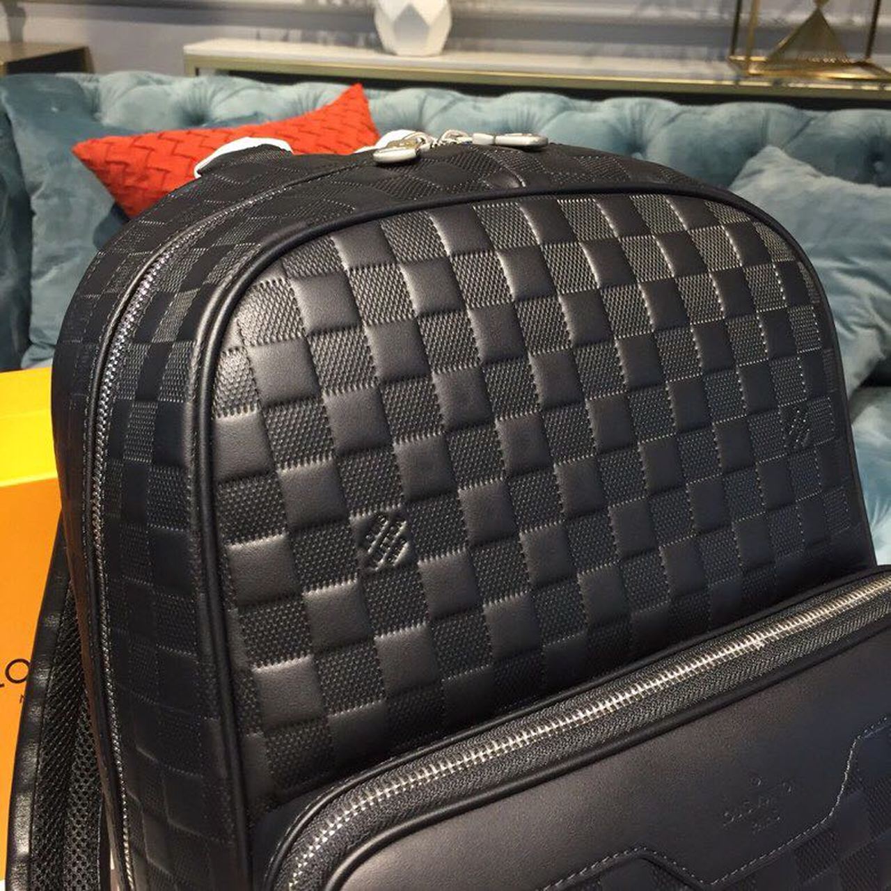 Louis Vuitton Campus Backpack Damier Infini Onyx Silver For Men, Men’s Bags 39cm